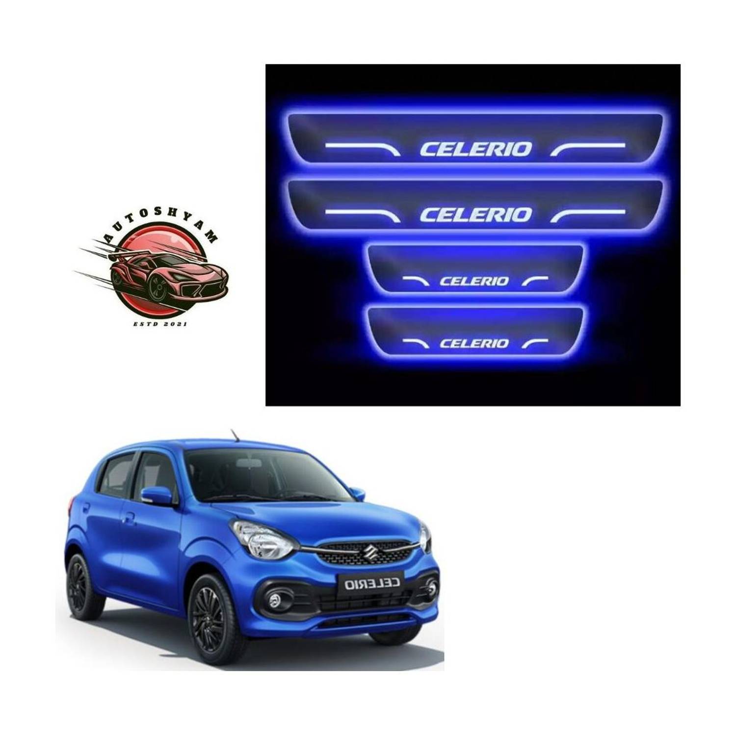 AUTOSHYAM Celerio car door foot step led sill plate Door Sill Plate Door Sill Plate