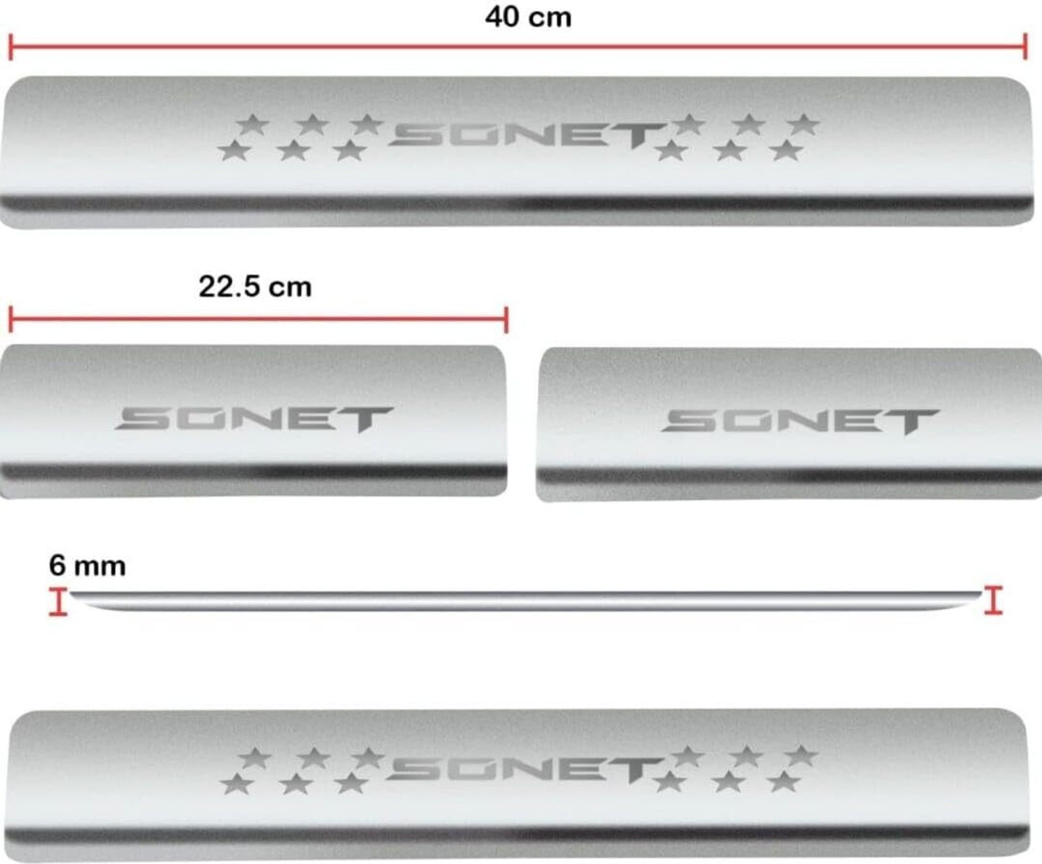 Image of CARXTREME Kia Sonet Foot Step Compatible For All Models (4 Pcs) Door Sill Plate