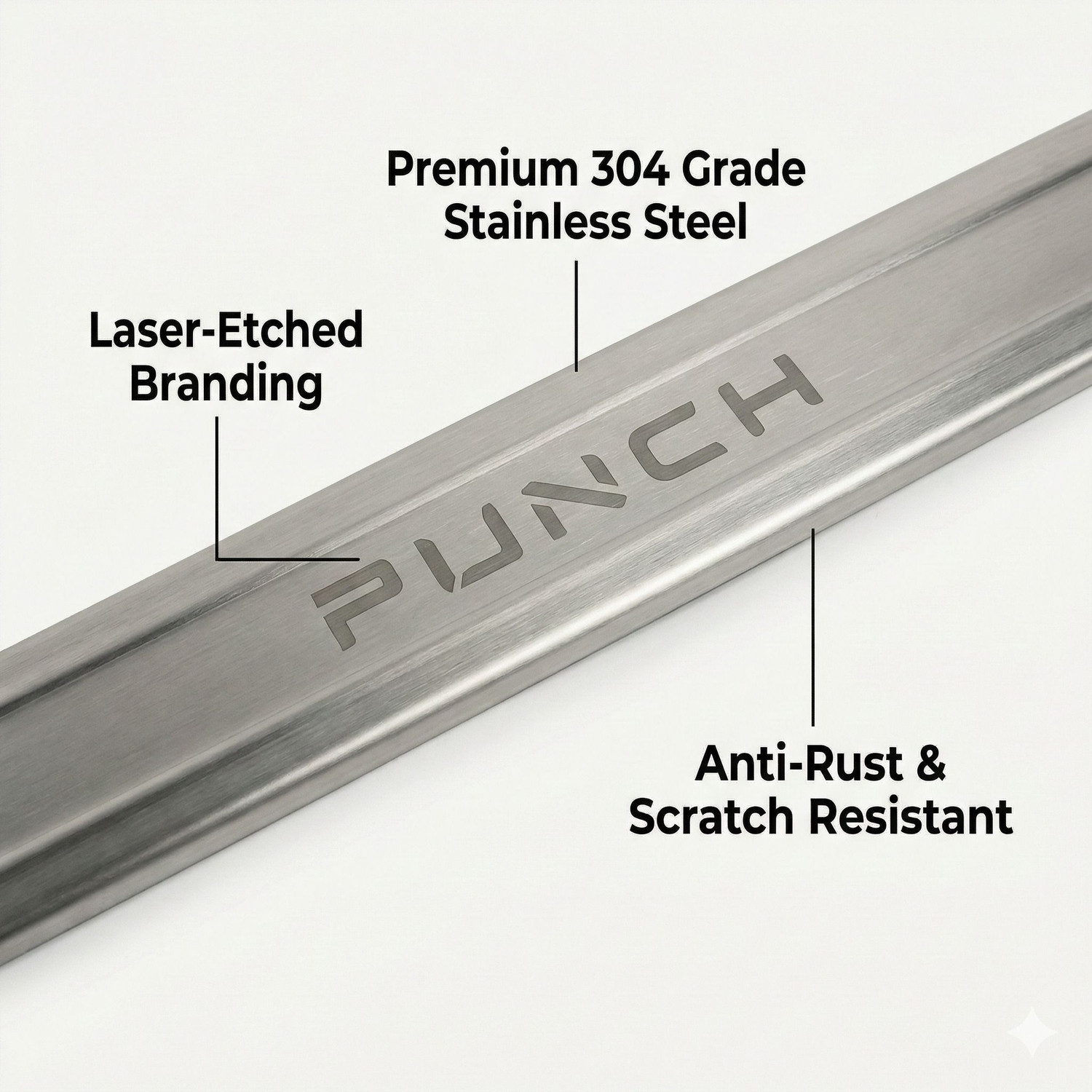 Image of Galio Car Footsteps /Sill Guard Stainless Steel Scuff Plate for Punch - Door Sill Plate
