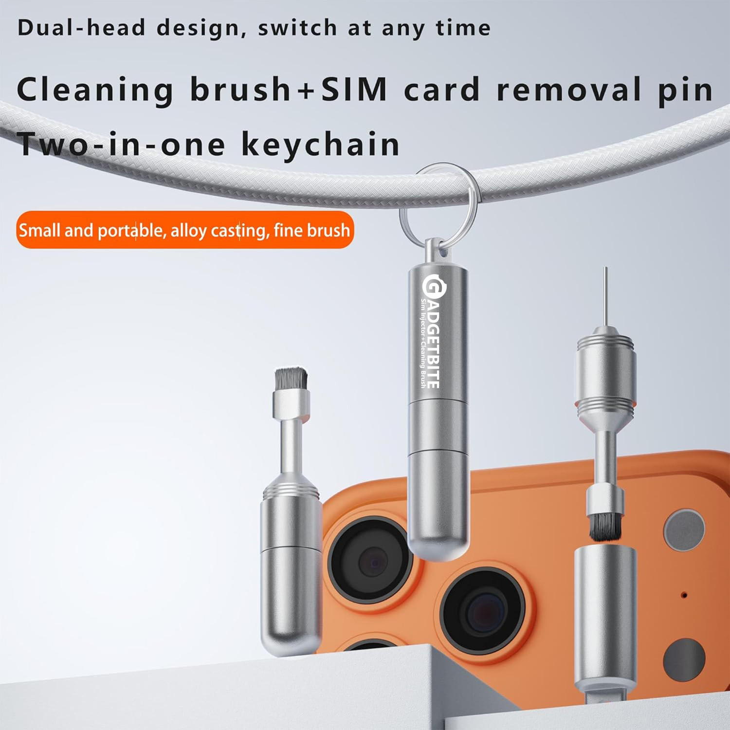 Image of GadgetBite Premium SIM Ejector Pin with Mobile Cleaning Kit for iPhone Android Devices Sim Adapter