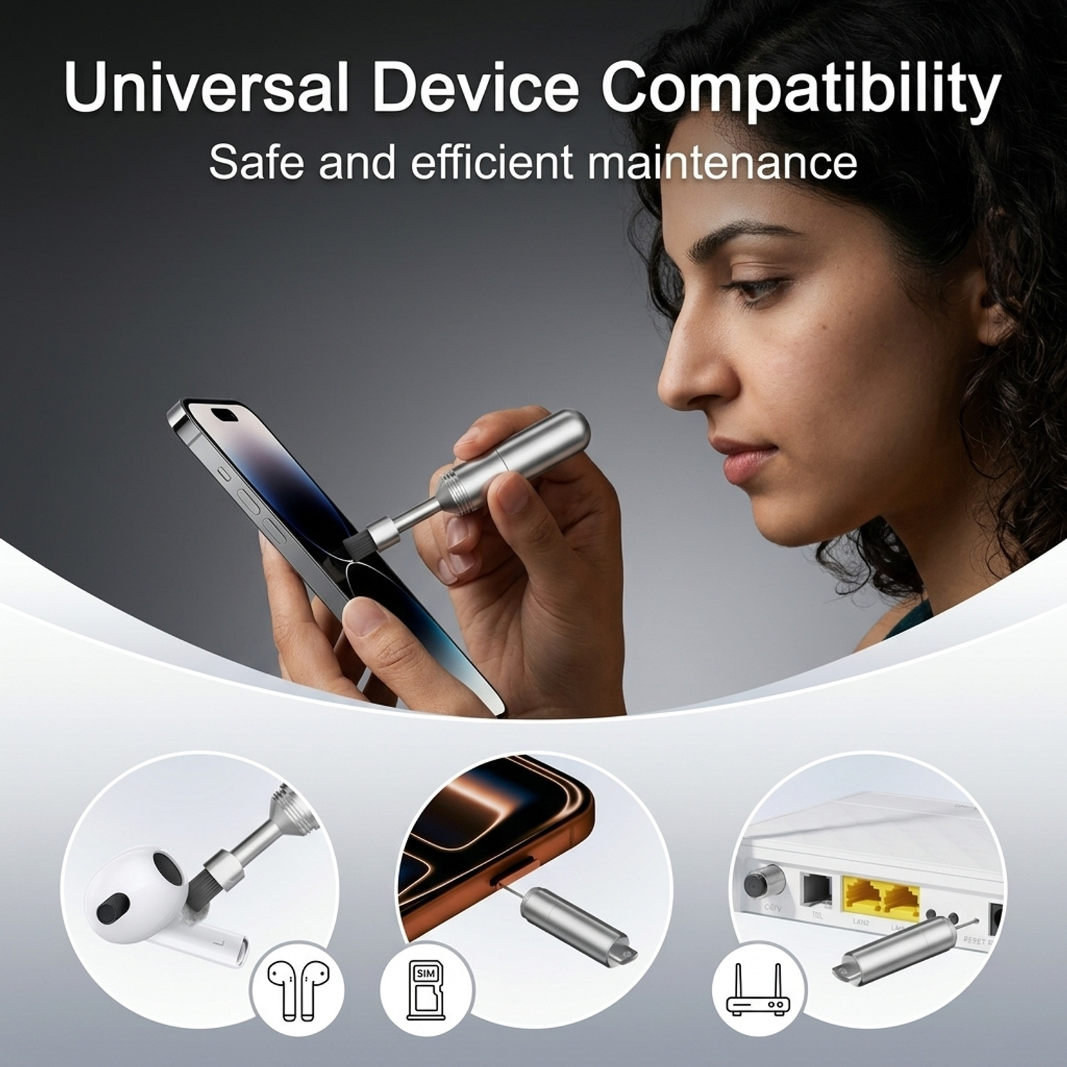 Image of SERPLEX 2 in 1 Sim Ejector and Cleaning Tool Sim Adapter