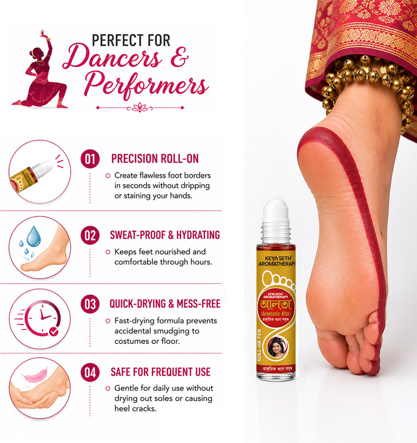 Image of KEYA SETH AROMATHERAPY 100% Natural Red Alta Feet Colour Enriched with Floral Pigments, No Side Effects 100% Natural Aromatic Alta