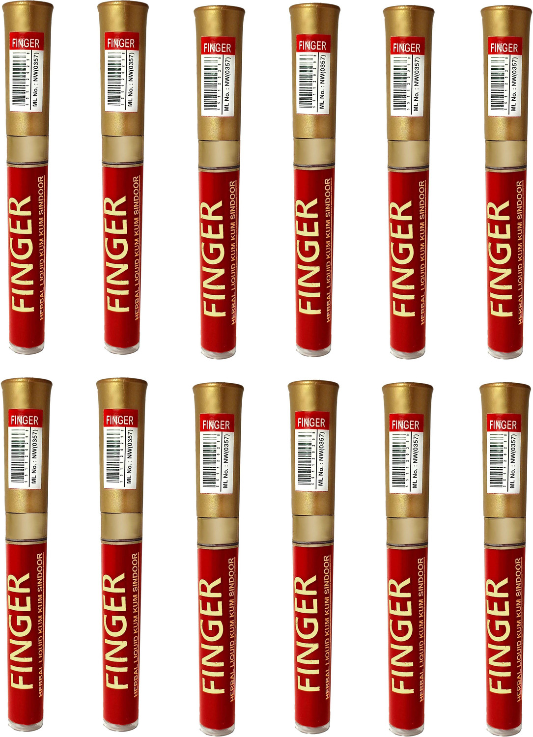 Image of Finger Liquid Sindoor Combo of 12 Red - 7 ml each Liquid Sindoor