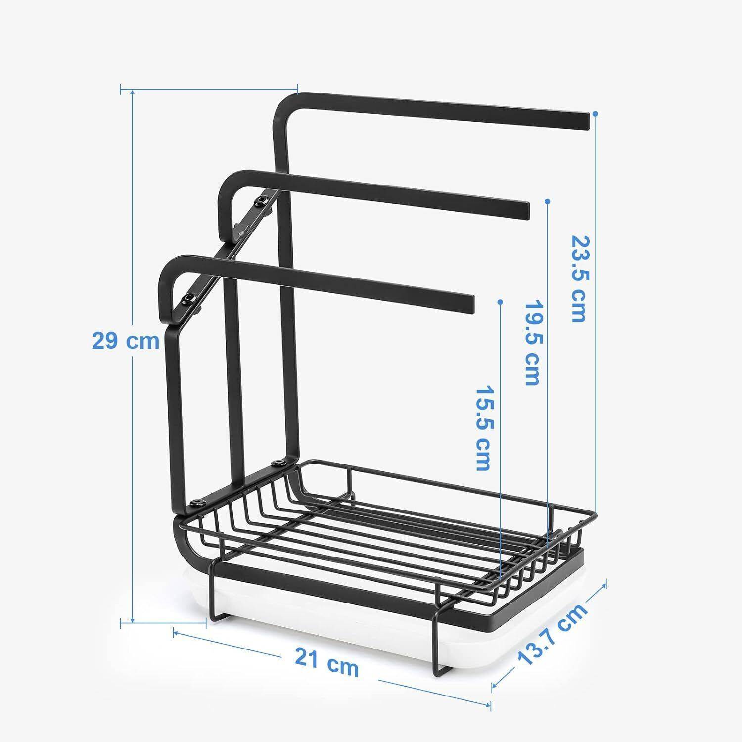 Home Elem Sink Organizer Rack with Hooks - Image 2