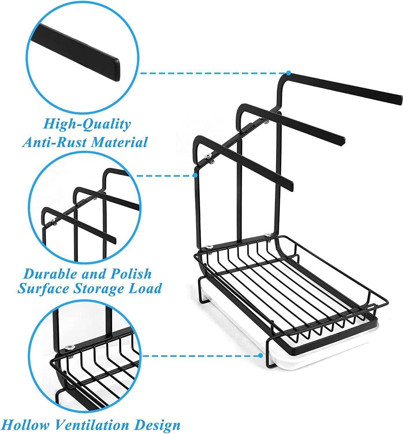 Home Elem Sink Organizer Rack with Hooks - Image 4