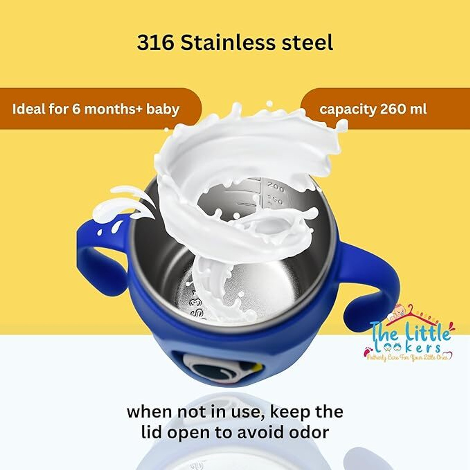 Image of ApexUni Stainless Steel Insulated Hot & Cold Sipper Bottle for Baby