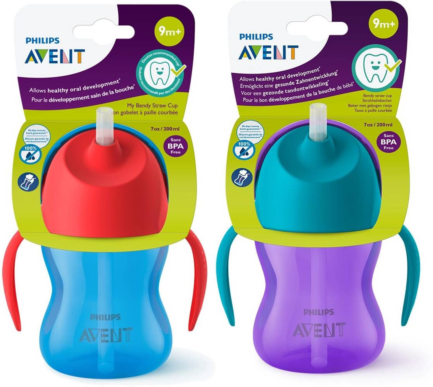 Philips Avent Straw Cup SCF796/00 | Assorted Color | 9M+ age | BPA free | Pack of 1