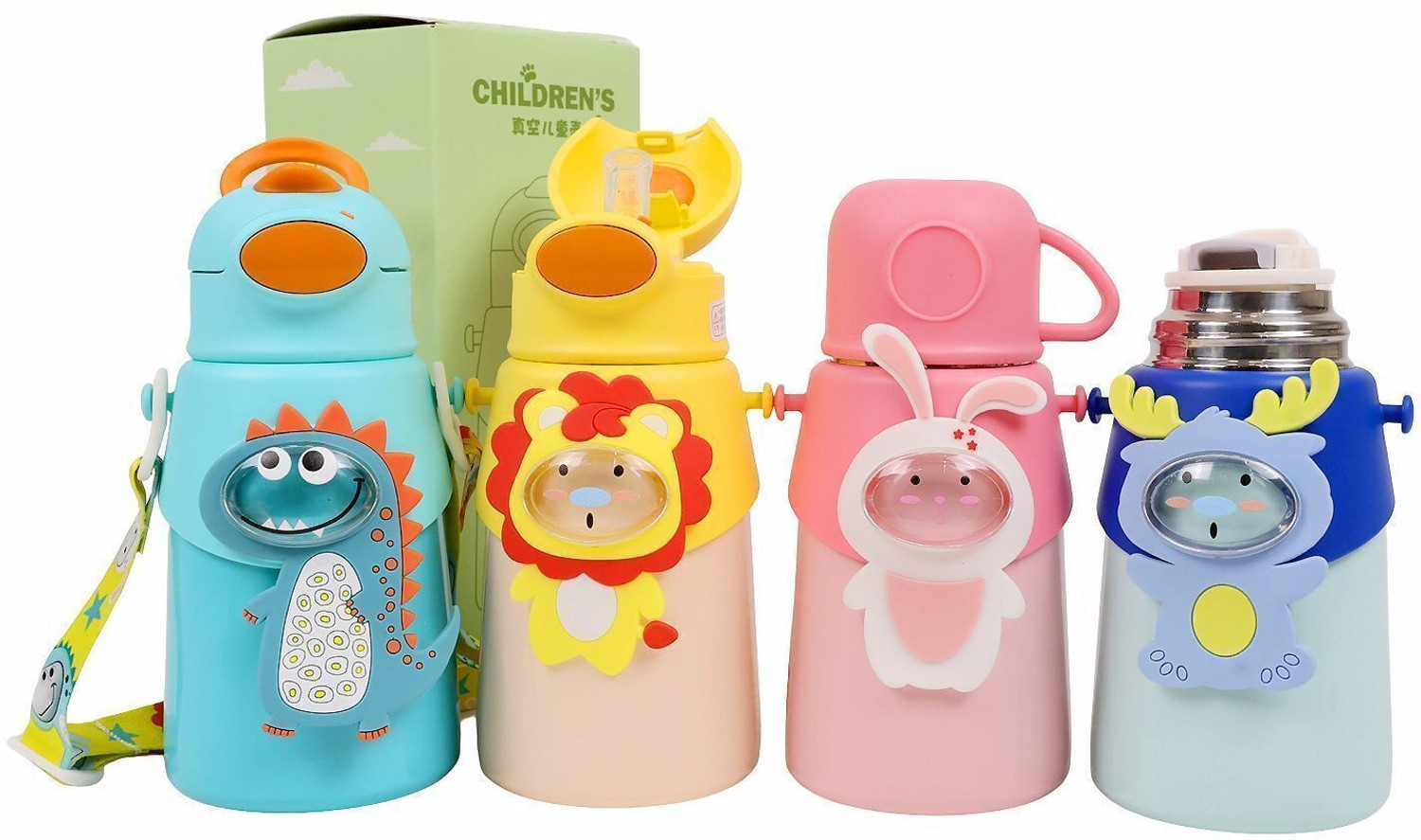Image of THE LITTLE BUNNY HOP IN STYLE Kids Water Bottle with Straw - Leakproof & BPA-Free