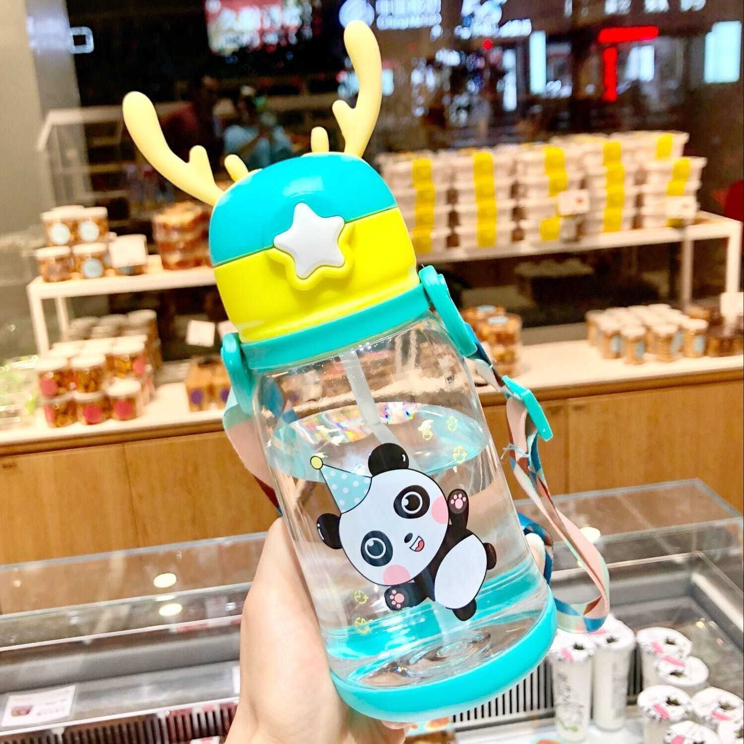 Image of THE LITTLE BUNNY HOP IN STYLE Kids Water Bottle with Straw - Leakproof & BPA-Free