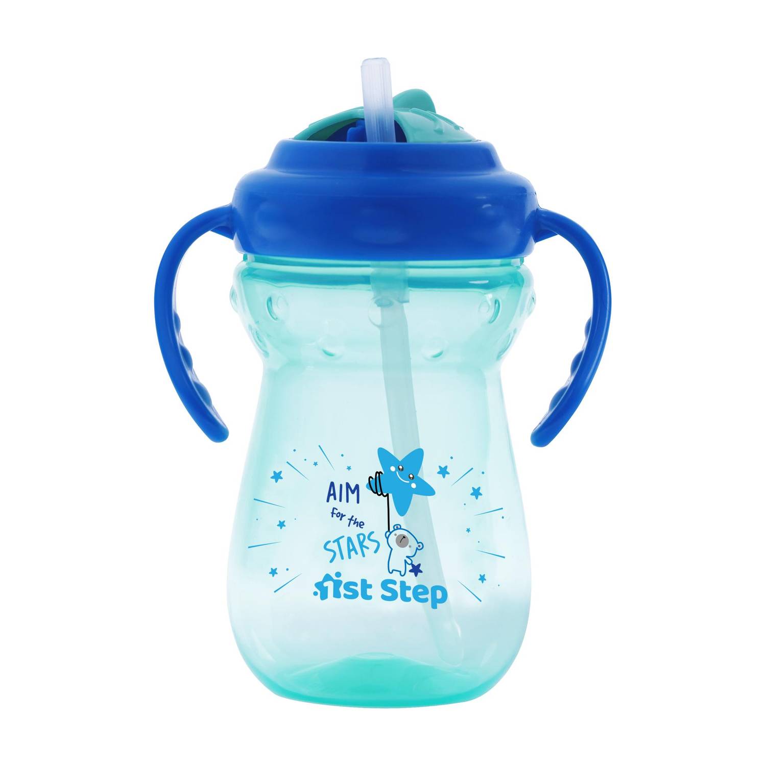 1st Step BPA Free Anti-Spill Soft Silicone Straw Baby Sipper Cup with Twin Handle- 360ml