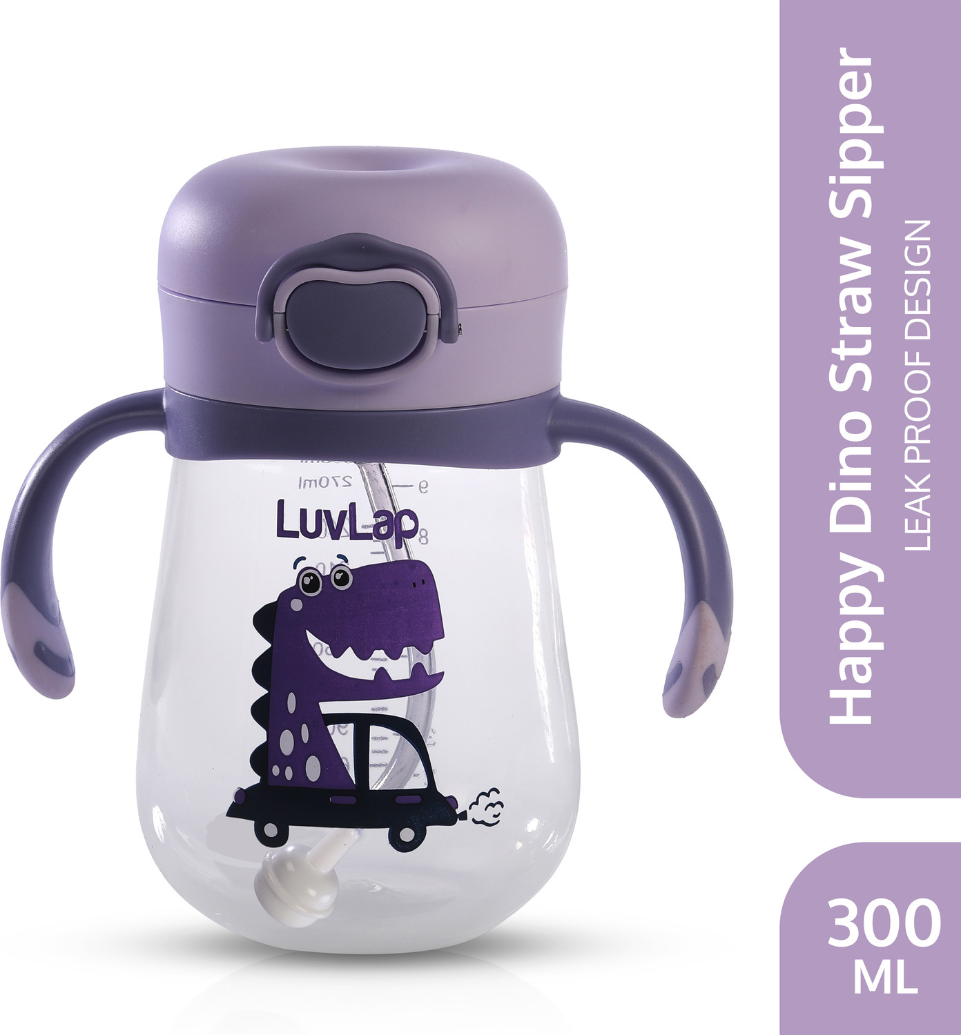 Image of LuvLap Baby Bite Resistant Soft Silicone weighted Straw Sipper Cup with Handle, 300 ml,