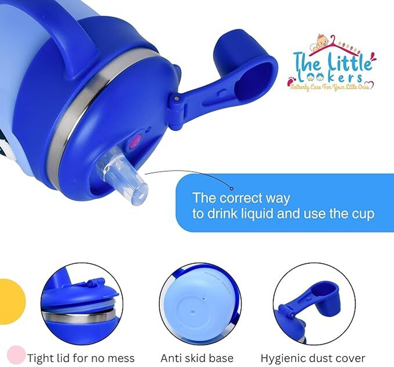 Image of ApexUni Stainless Steel Insulated Hot & Cold Sipper Bottle for Baby