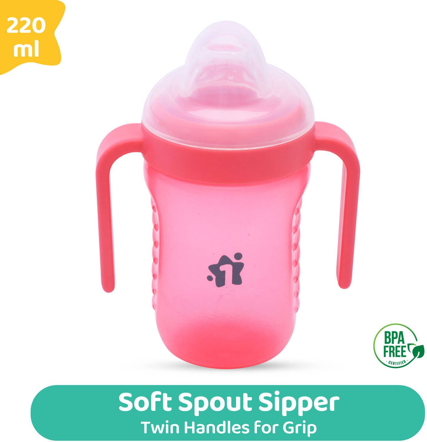 1st Step Matte Collection BPA Free Polypropylene Soft Spout Sipper with Twin Handles for Easy Grip