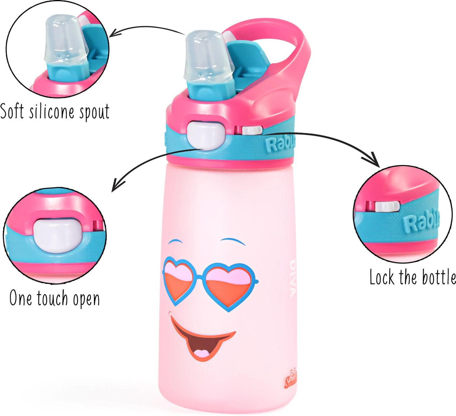 Image of Rabitat Diva Snap Lock Tritan Sipper Water for Kids