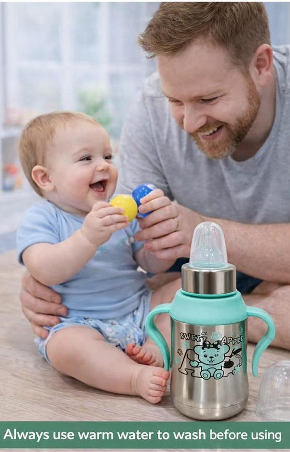 Image of Kbhanjan Stainless Steel Baby sipper bottle (300ml)