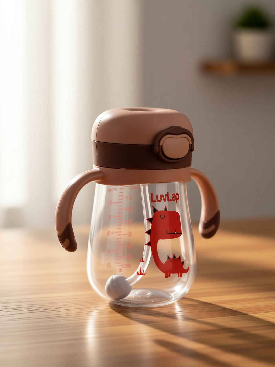 Image of LuvLap Baby Bite Resistant Soft Silicone weighted Straw Sipper Cup with Handle, 300 ml,