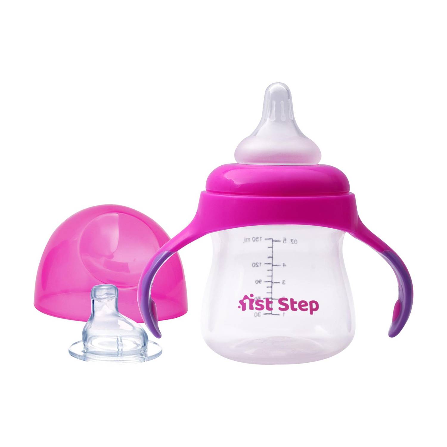 1st Step 2 in 1 BPA Free Anti-Spill Soft Spout Baby Feeding Bottle Cum Sipper Cup- 150ml