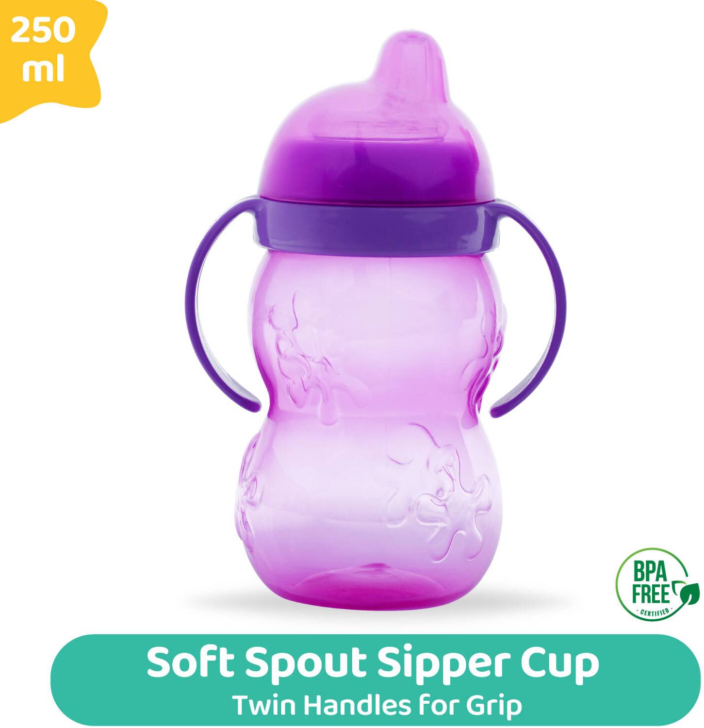 1st Step BPA Free Anti-Spill Soft Silicone Spout Baby Sipper Cup with Twin Handle- 250ml