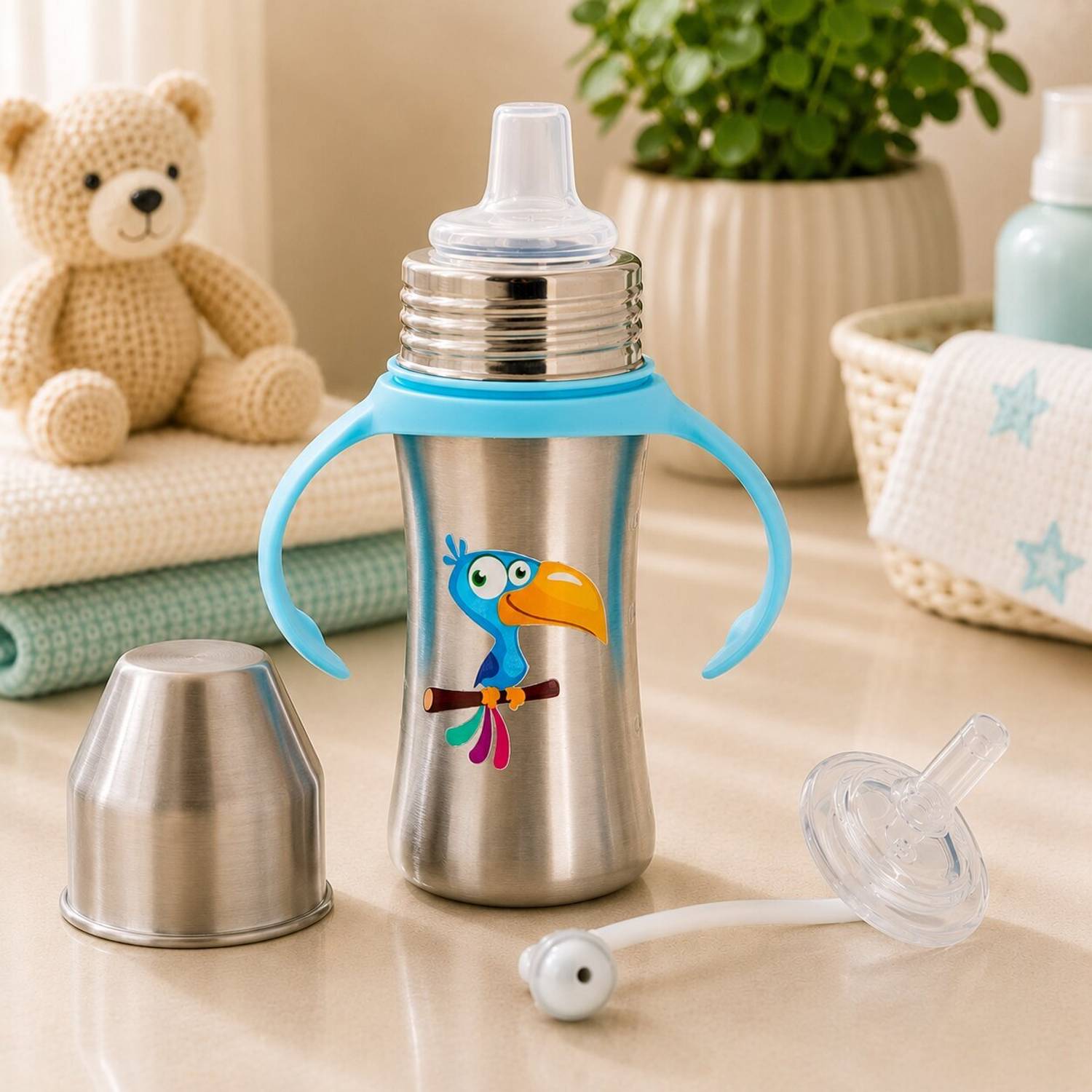 Adore Twilight 2in 1 Stainless Steel Sipper with Twin Handle 250ml