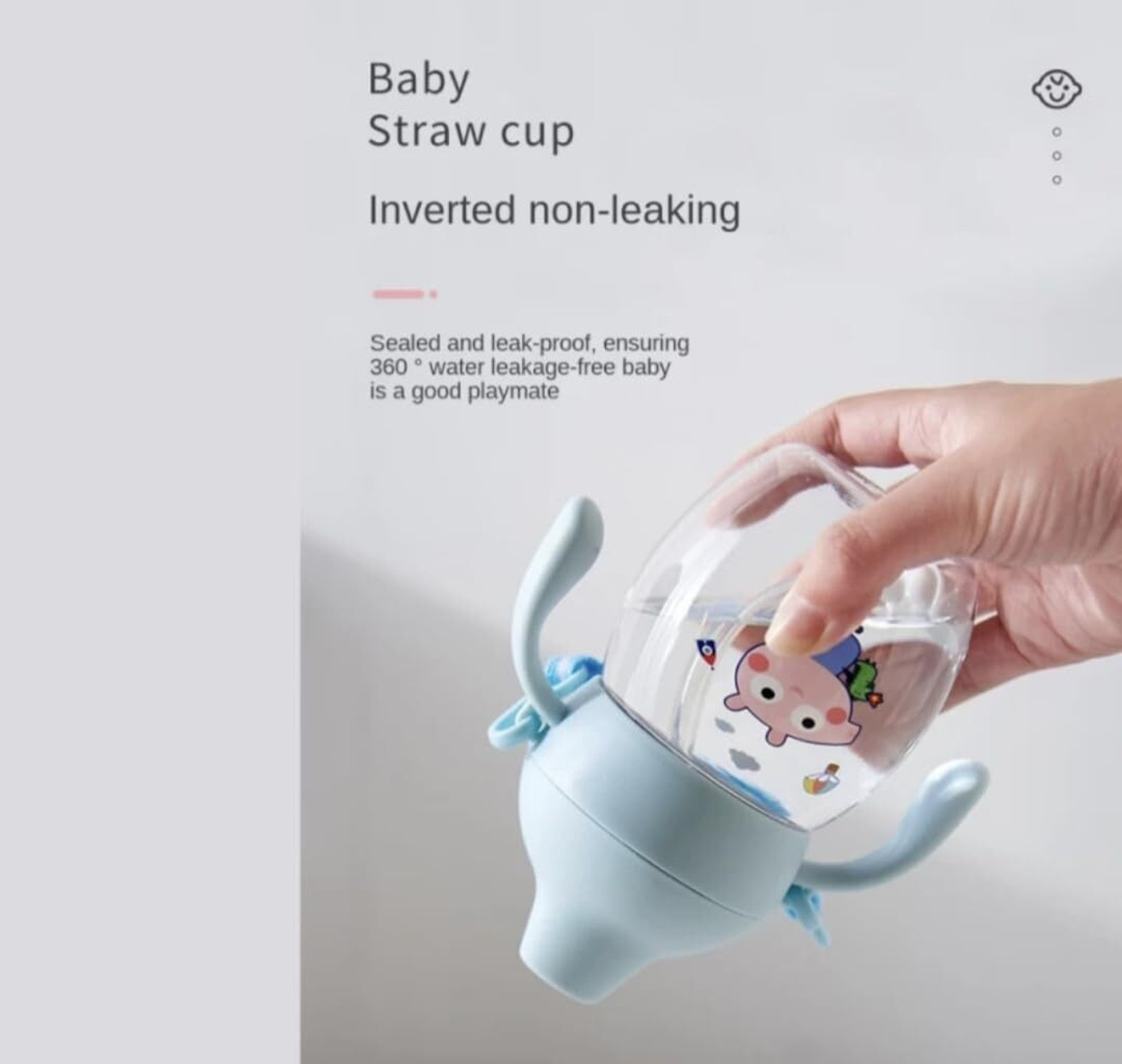 Image of Smiley mia Baby Sippy /Sipper Cup 340ml, Anti-Spill Design |Soft Silicone Spout & Straw, 6m+ - Silicone