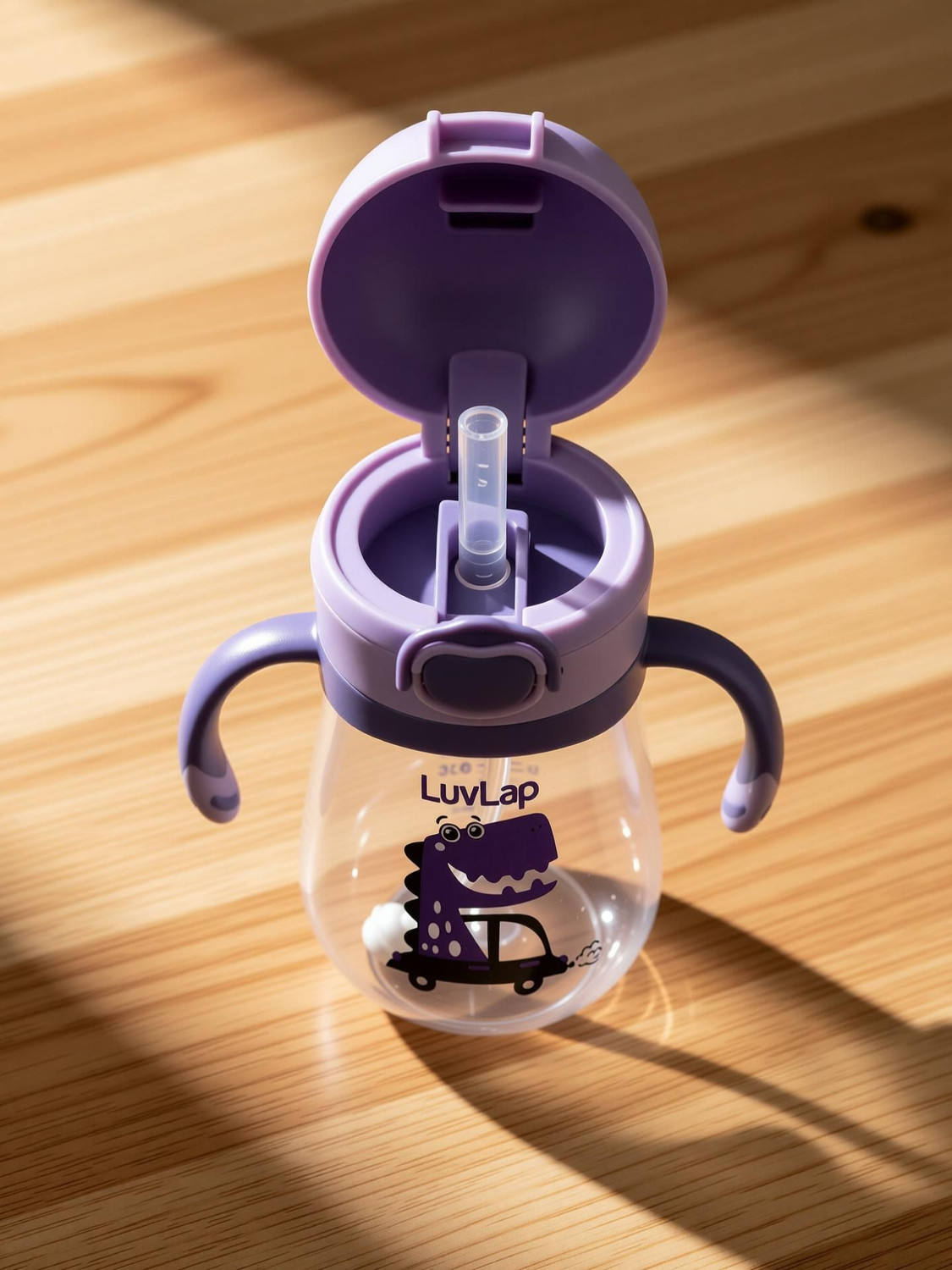 Image of LuvLap Baby Bite Resistant Soft Silicone weighted Straw Sipper Cup with Handle, 300 ml,