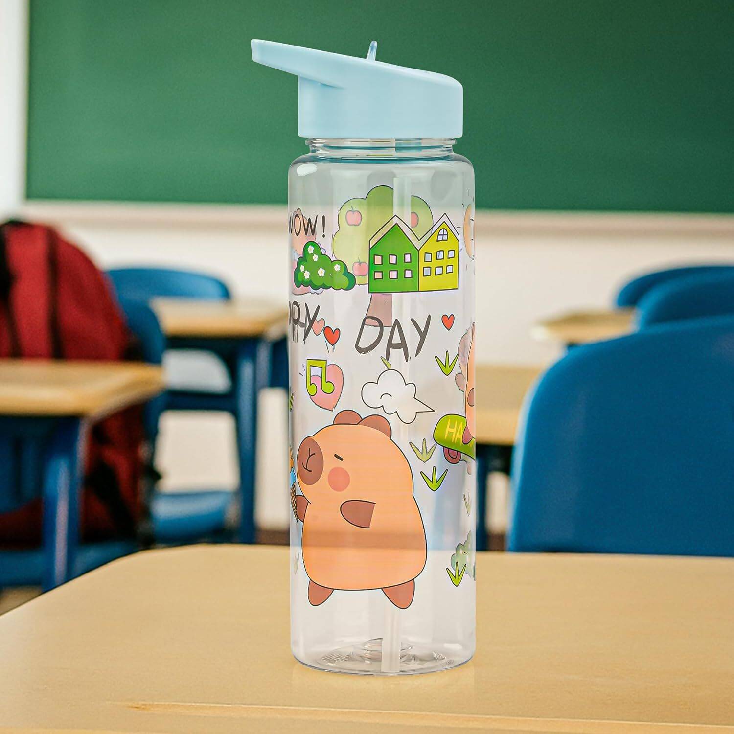 baybee Chubby 600ml Sipper Bottle for Kids, BPA Free Anti-Spill Baby Water Bottle