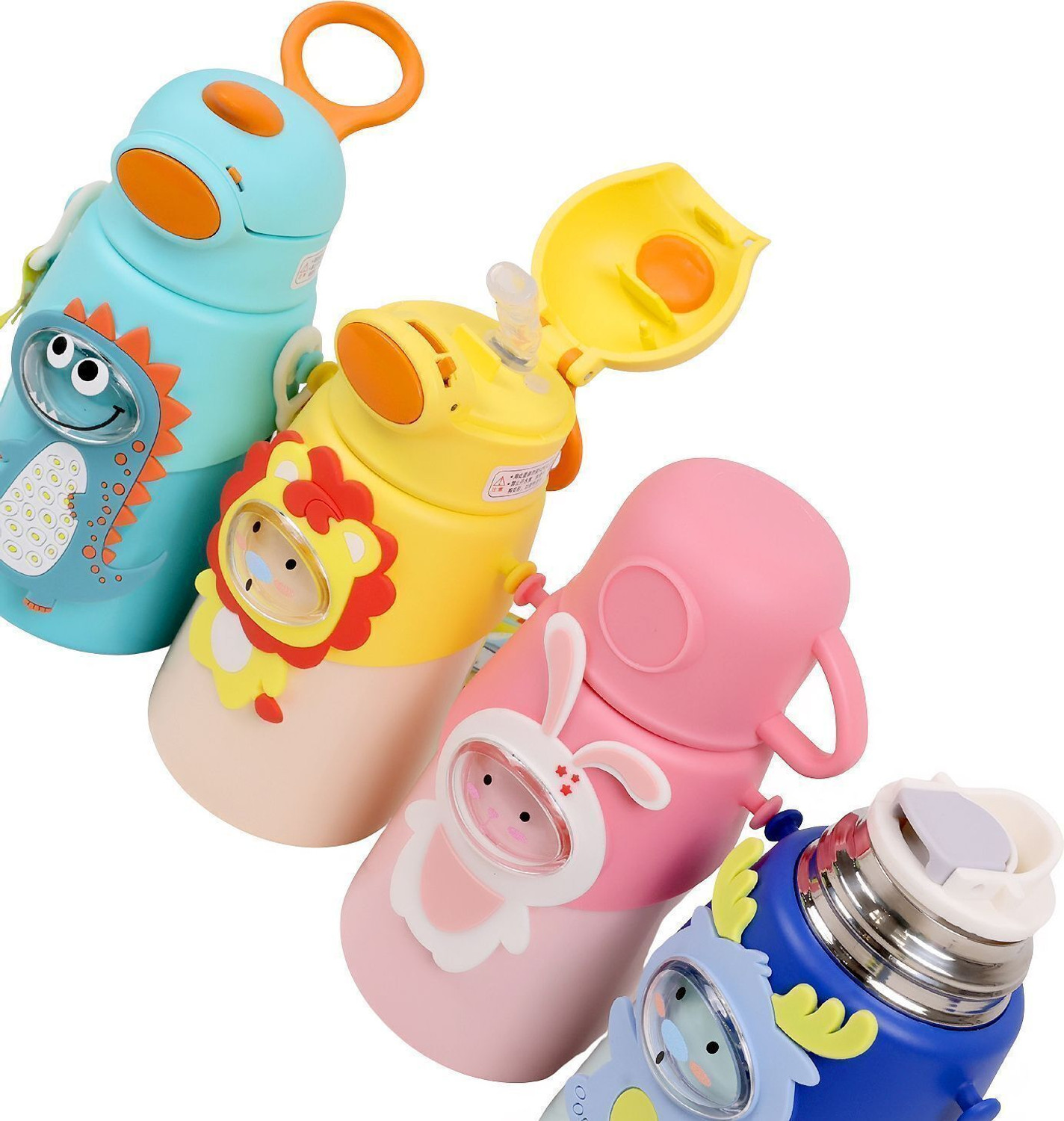 Image of THE LITTLE BUNNY HOP IN STYLE Kids Water Bottle with Straw - Leakproof & BPA-Free