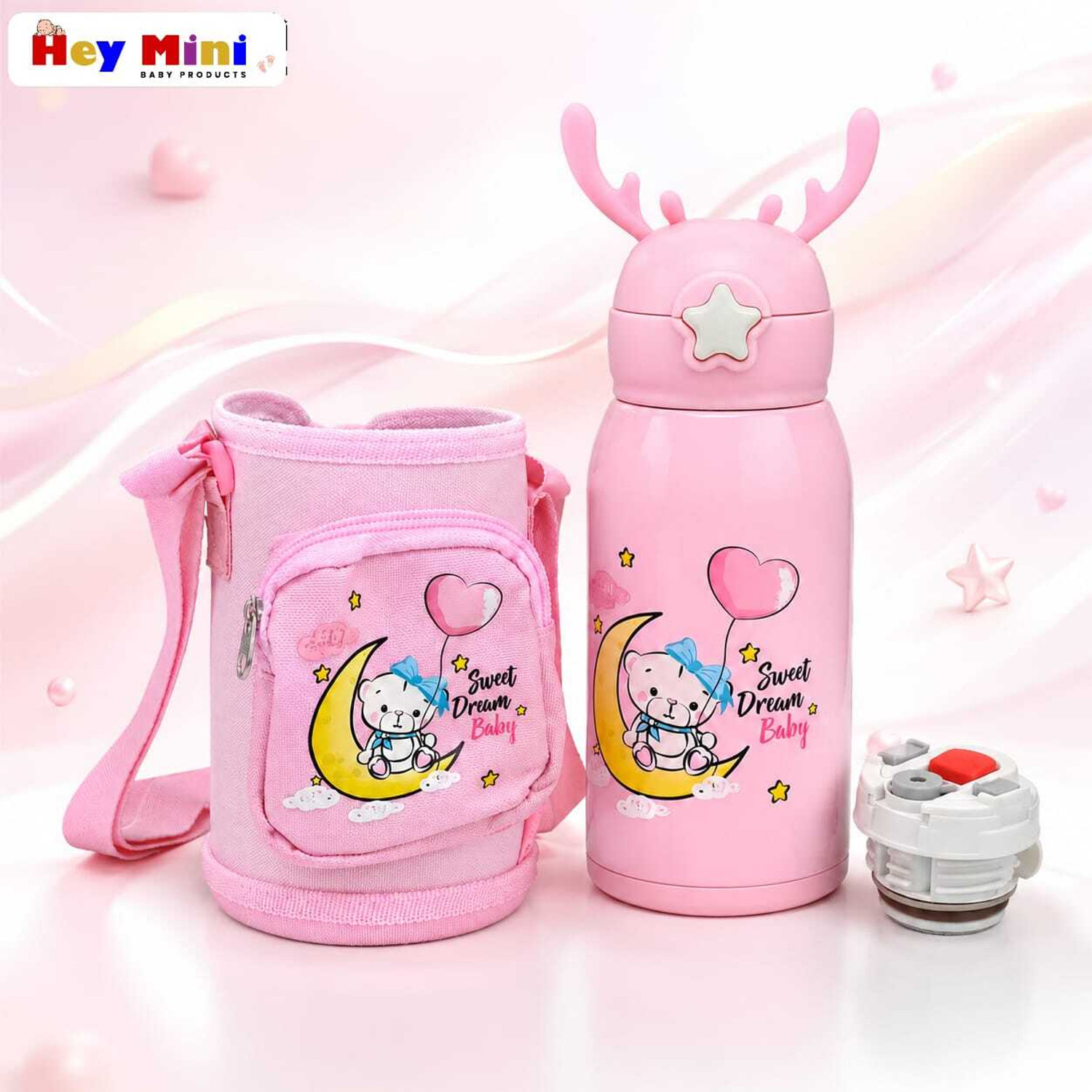 Image of Goyoku Hot & Cold Straw Sipper Water Bottle For Kids Double Walled Vacum Insulated