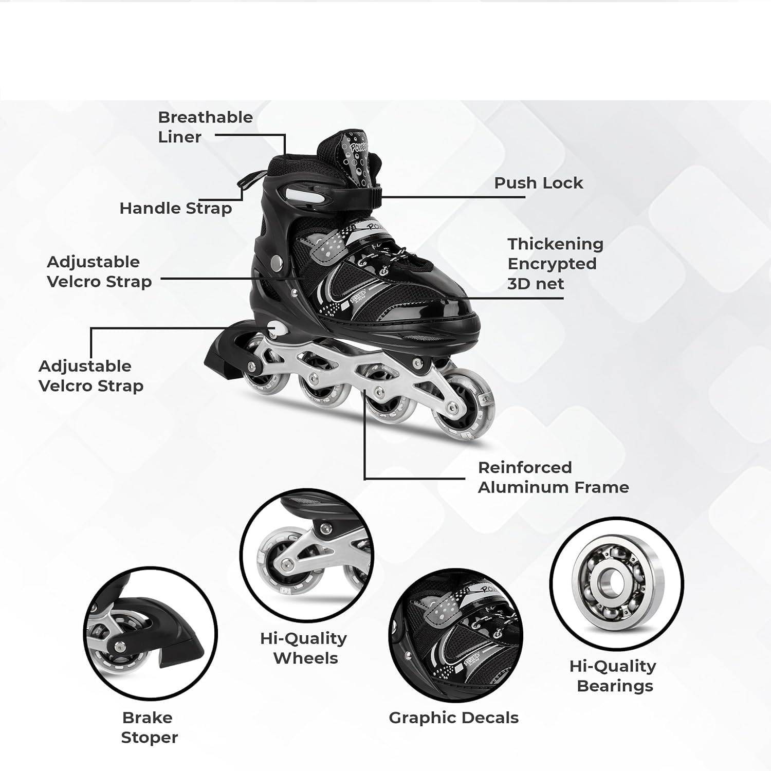 SPEEDYZONE Skating Shoes LED Wheels Size 6-9 UK - Image 5