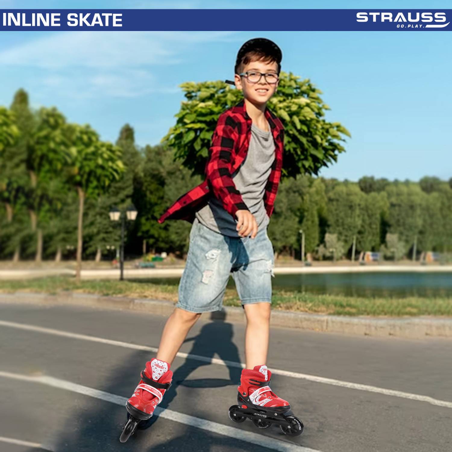 Strauss Adjustable Inline Skates (Blaze) UK 7-11 - Image 5