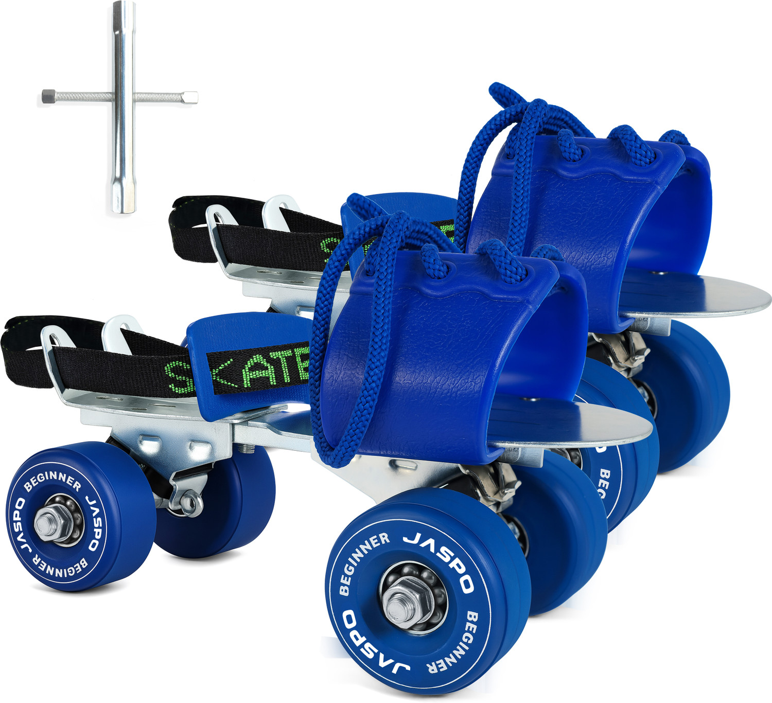 Image of Jaspo Beginner Senior Skates With Metal Body and TPR Rubber wheels Adjustable Quad Roller Adults Size 1 UK - 8 UK