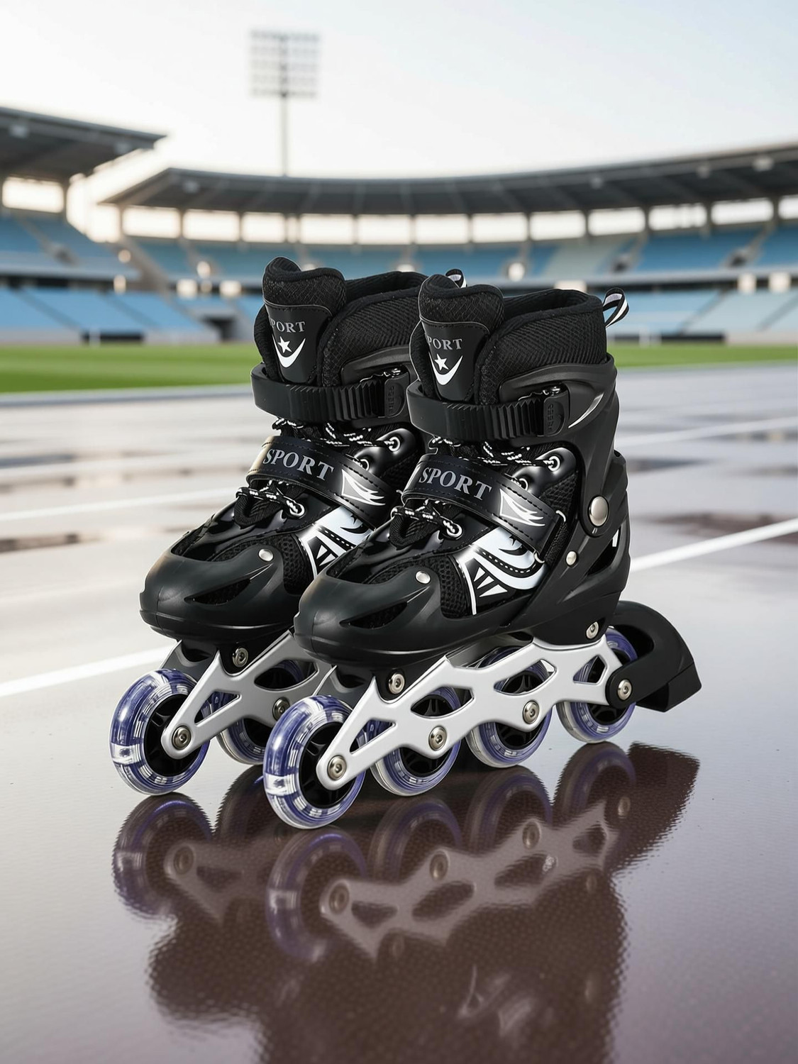 Image of PVE Adjustable Inline Skates Roller Blades for Girls and Boys In-line Skates In-line Kids Size 3 UK - 6 UK