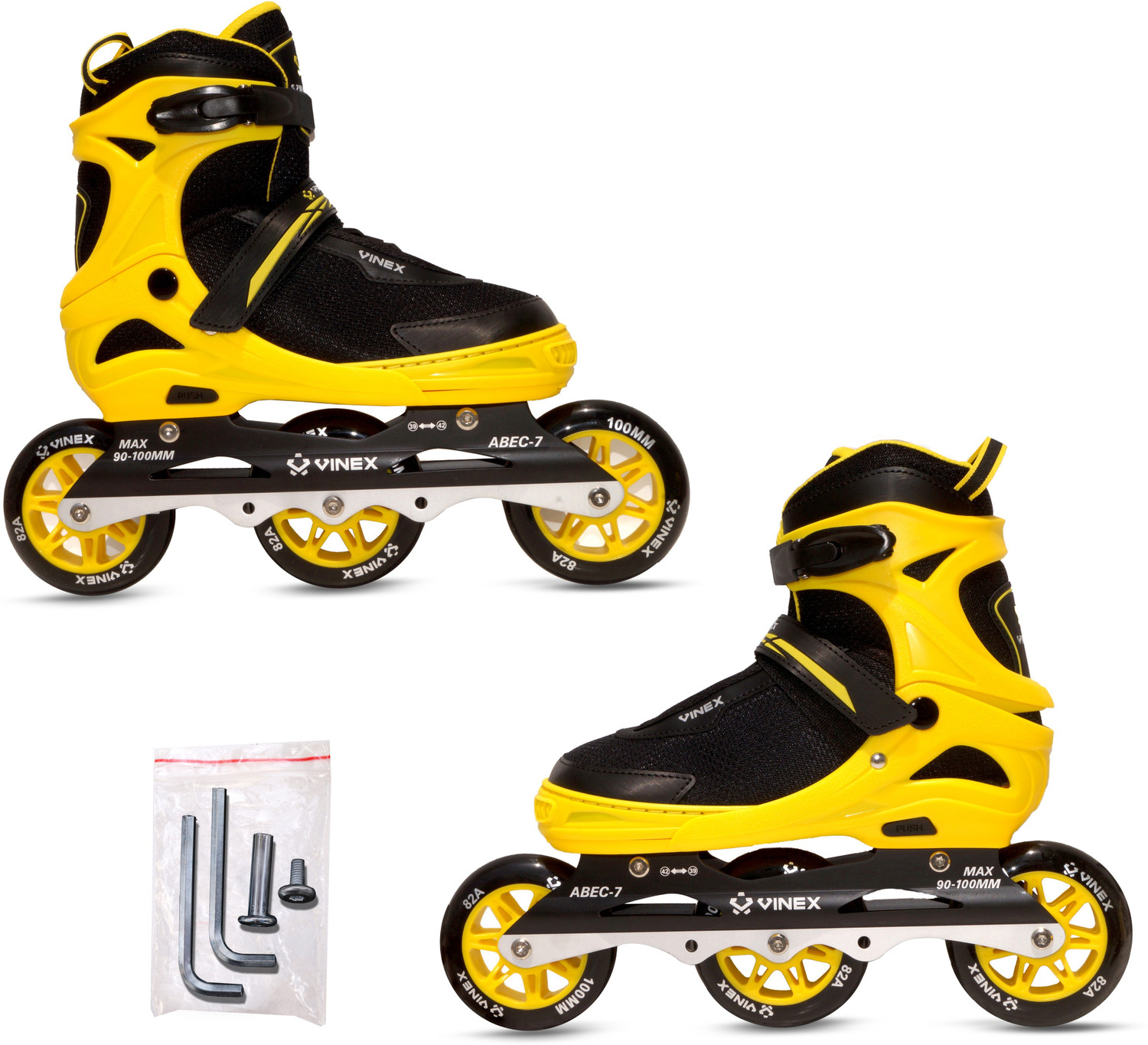 Image of VINEX Sonic Inline Skates, Comfortable & Adjustable PU Wheel Roller Skating Shoes In-line Kids, Adults