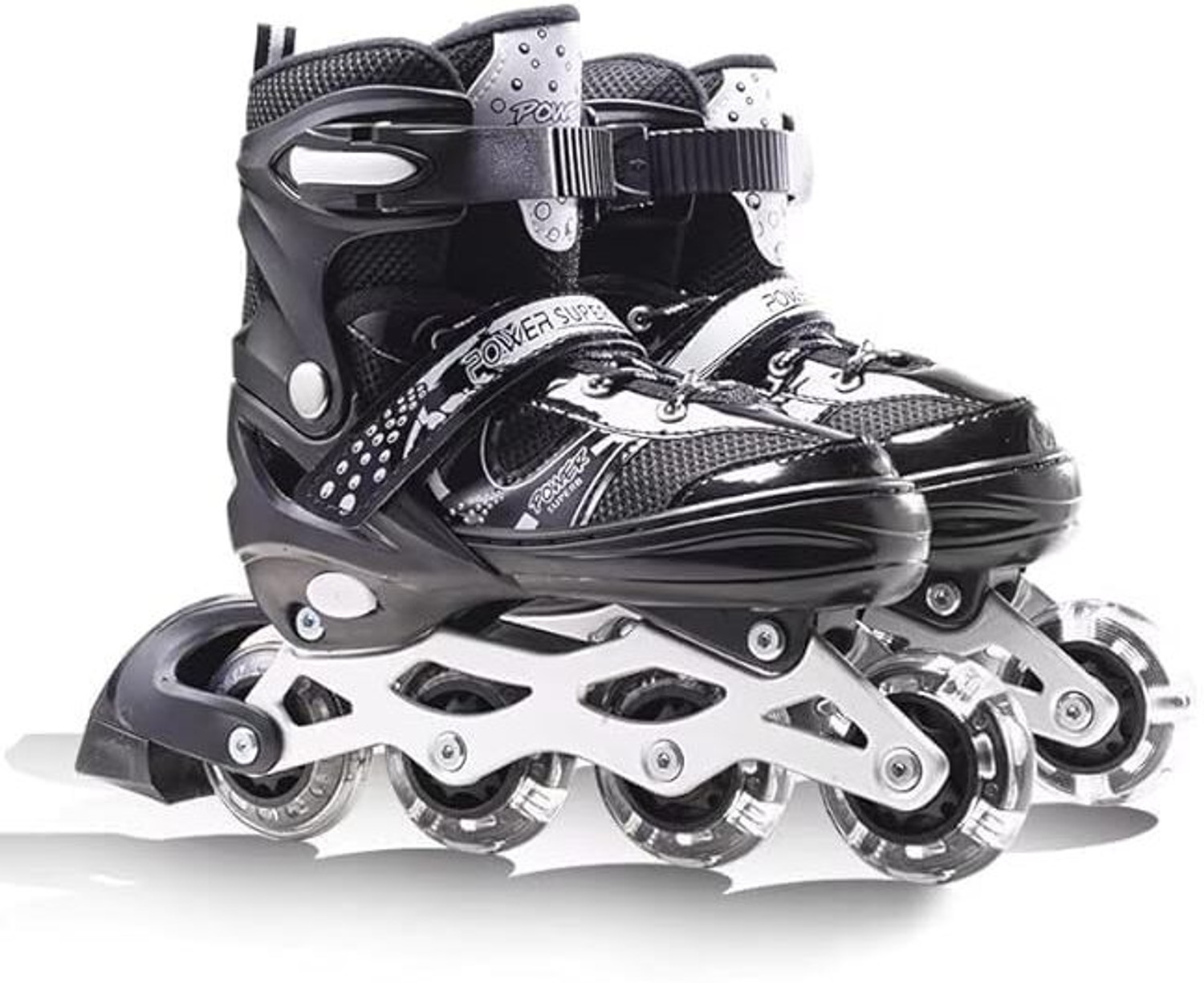 Image of Kovea Adjustable PU Wheels Aluminum-Alloy Skates with LED Flash Light, In-line Skates In-line Adults, Kids Size 6 UK - 9 UK