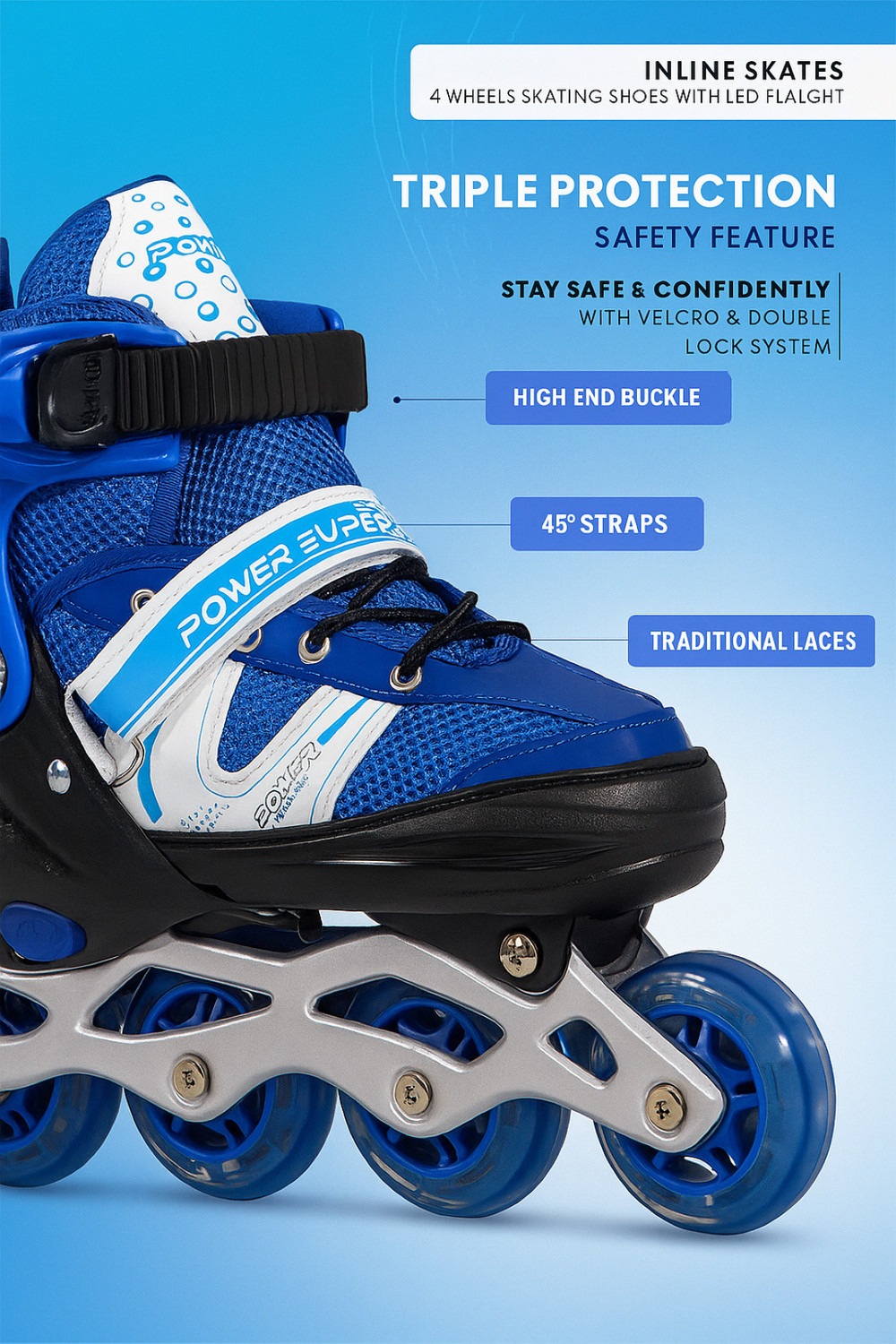 Image of ORXRO Running Shoe Skatings Shoes For kids Skatings In-line Skates In-line Kids Size 6 UK - 9 UK