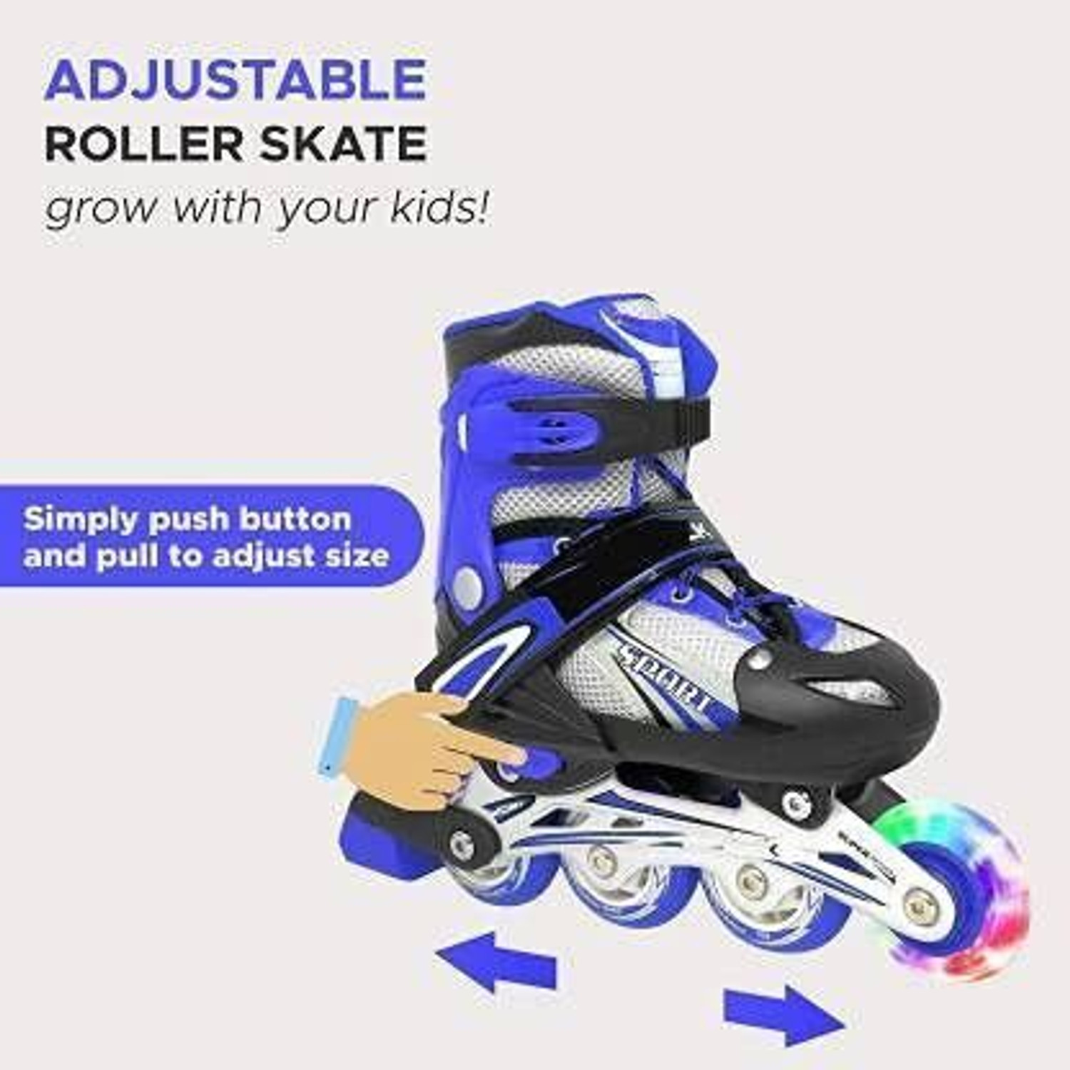 Image of PVE High quality Skating in-line Shoe have different size and with LED wheel Skates In-line Adults Size 6 UK - 9 UK