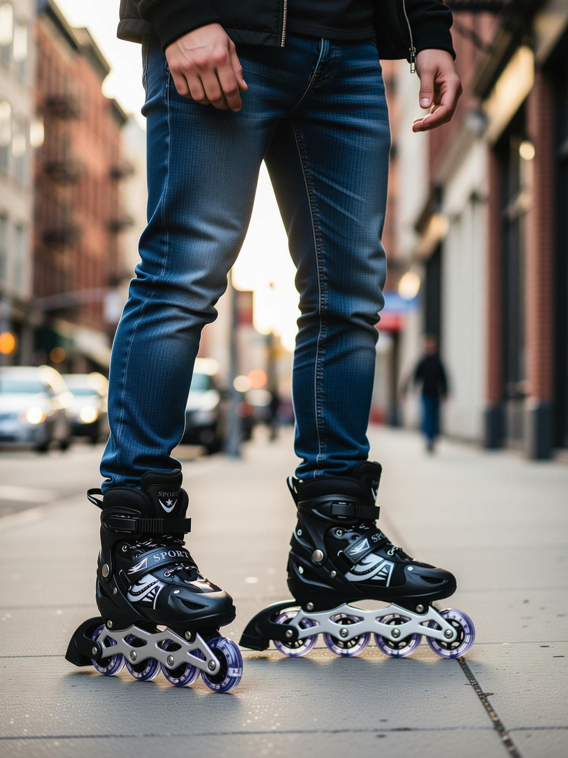 Image of PVE Adjustable Inline Skates Roller Blades for Girls and Boys In-line Skates In-line Kids Size 3 UK - 6 UK
