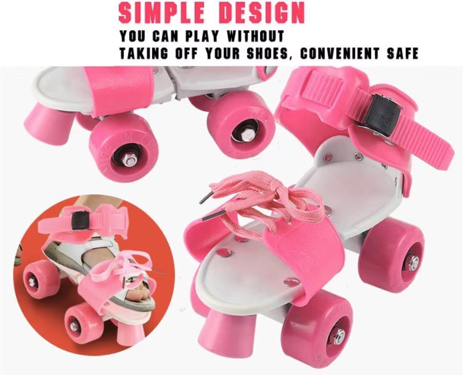 Image of KAVANA Roller skates for boys and girls in line skating shoe. Quad Roller Skates 1 Quad Roller Kids Size 5 UK - 12 UK