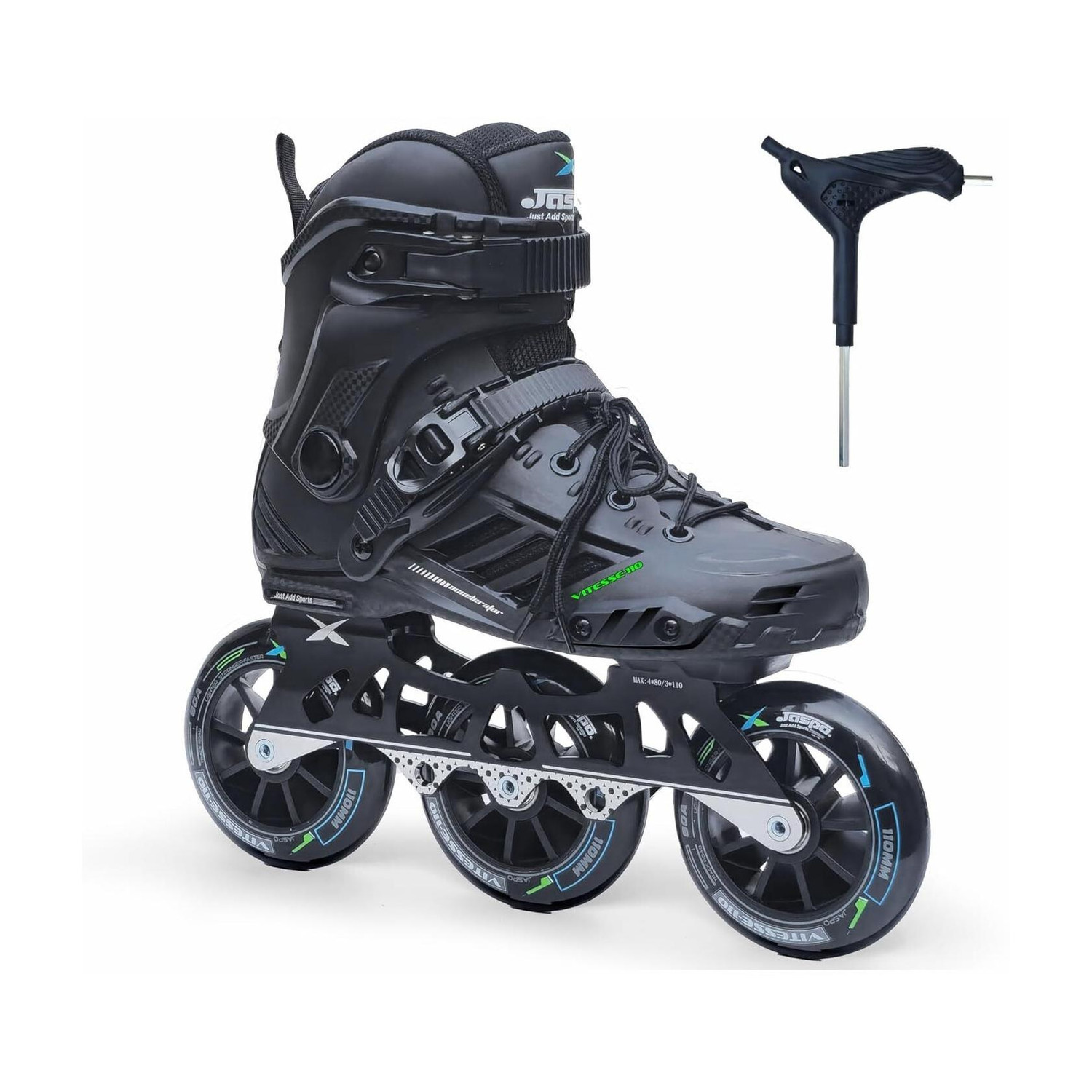 Image of Jaspo Vitesse-110 Inline Shoe Skates 3 Wheels Inline 110mm Roller Skates In-line Adults