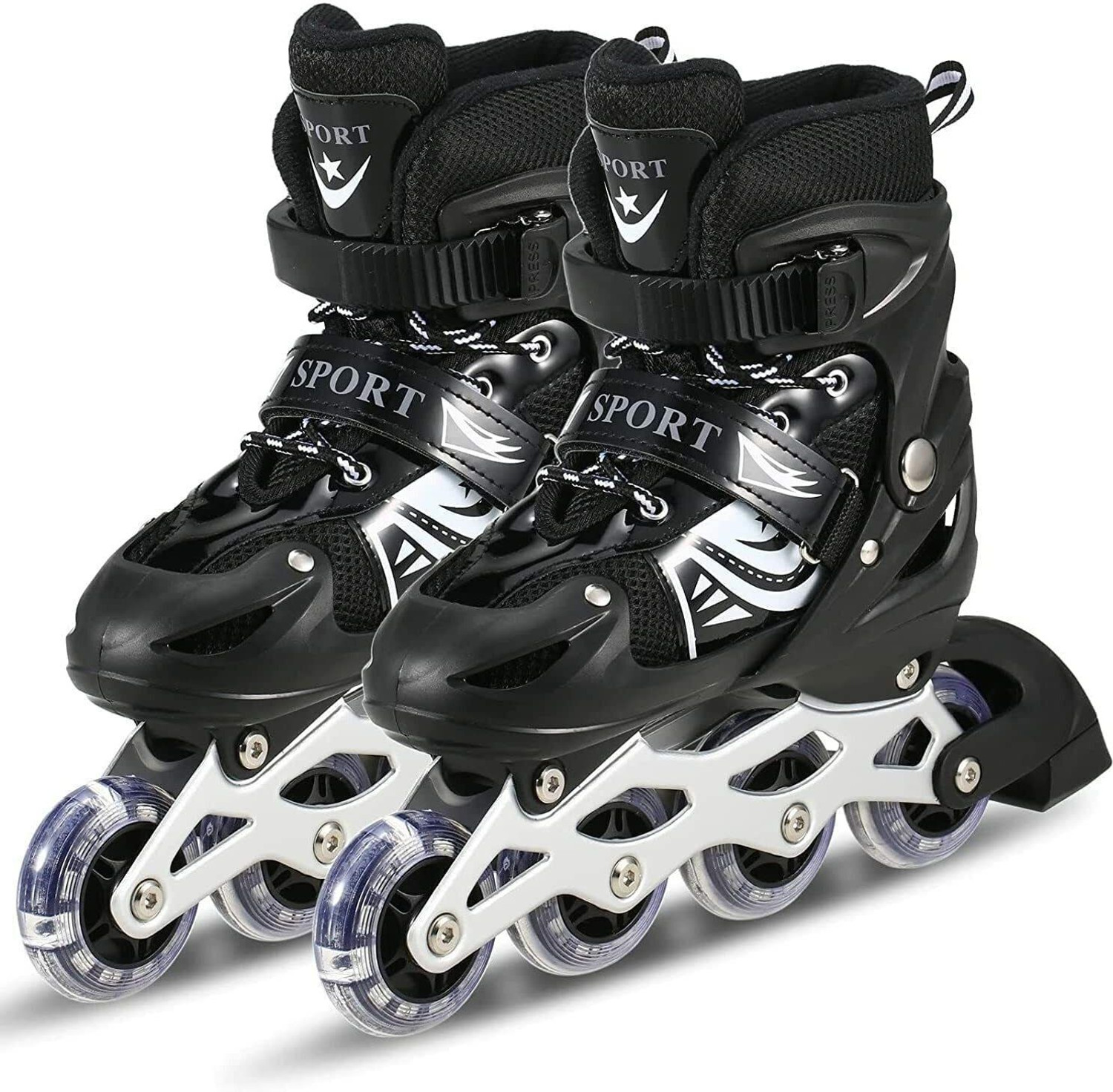 Image of PVE Adjustable Inline Skates Roller Blades for Girls and Boys In-line Skates In-line Kids Size 3 UK - 6 UK