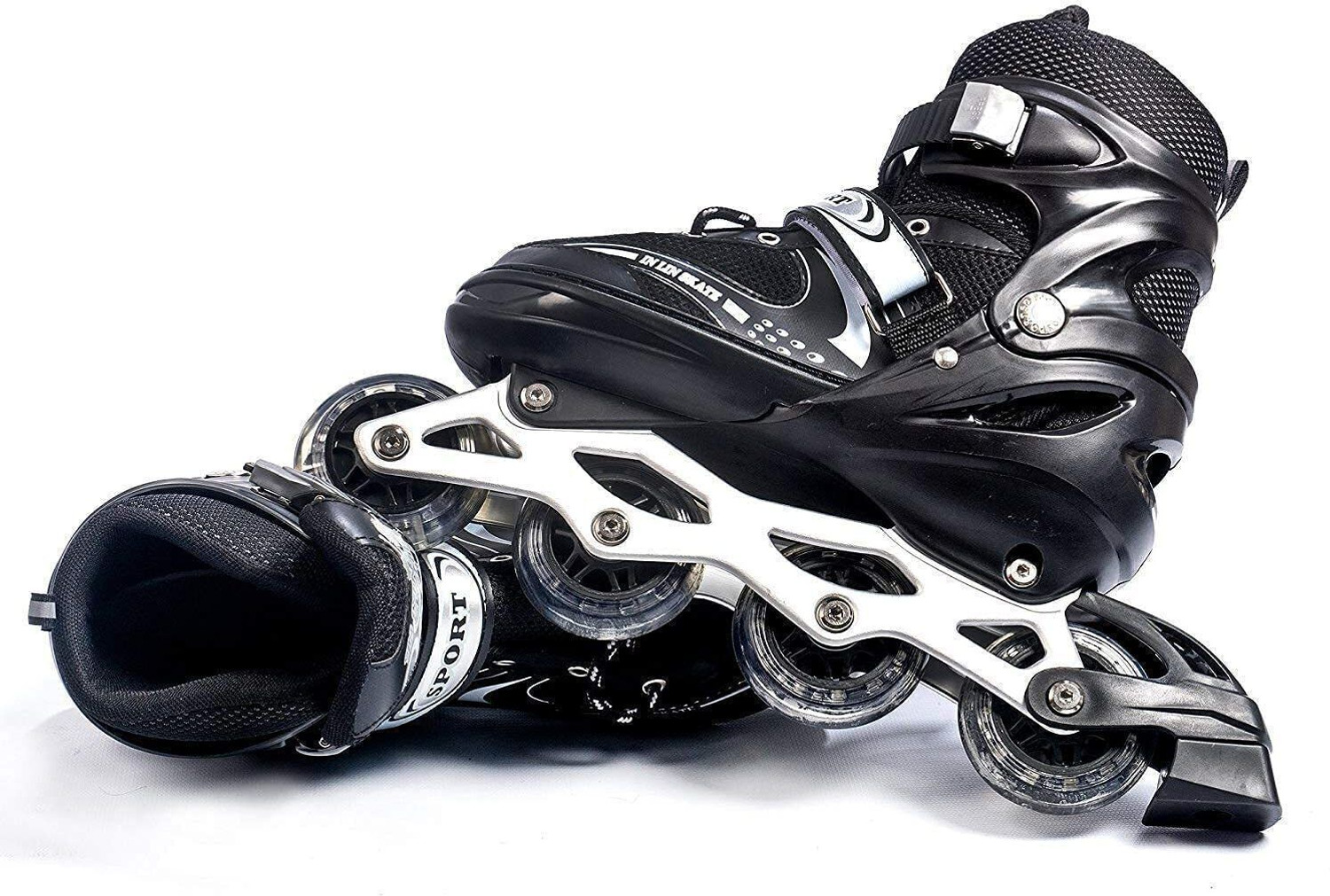 Image of PVE Hight Quality Inline Blue Color Skating, Skates Size Adjustable Aluminum-Alloy In-line Adults Size 6 UK - 9 UK