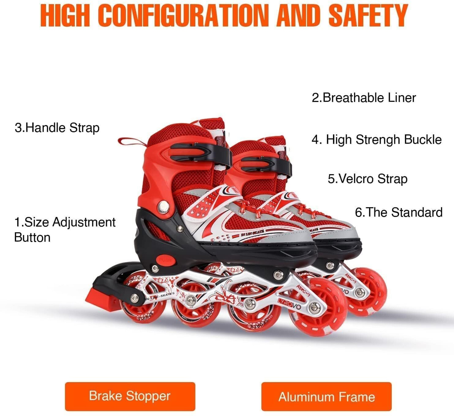 Image of RUMQOL Inline Skates(Red) In-line Adults