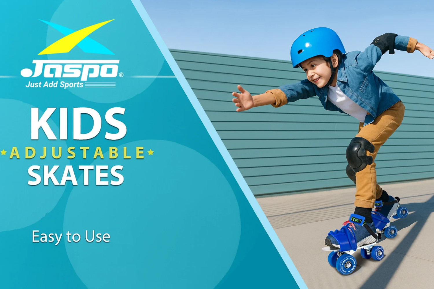 Image of Jaspo Beginner Senior Skates With Metal Body and TPR Rubber wheels Adjustable Quad Roller Adults Size 1 UK - 8 UK