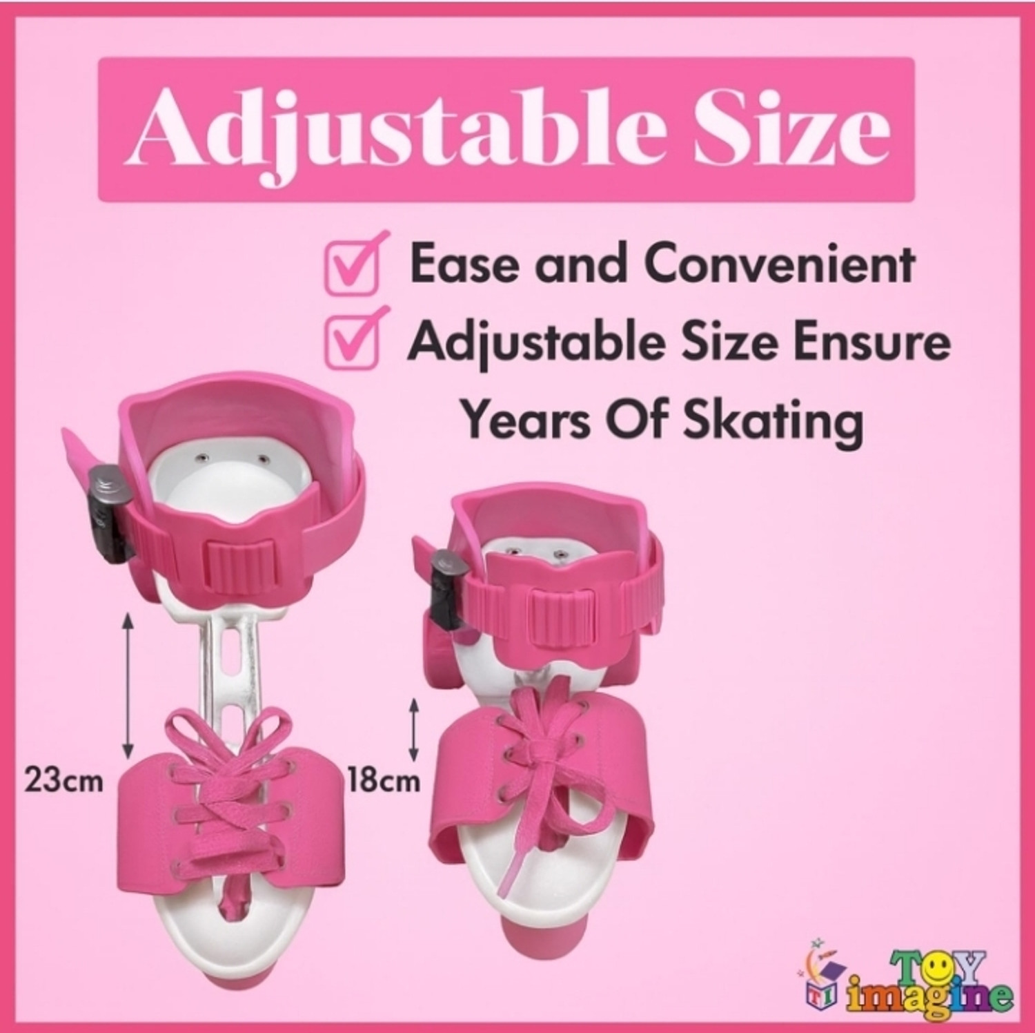 Image of Maa Momai Toys Pink roller Skates Quad Roller Kids Size 5C UK - 6.5C UK