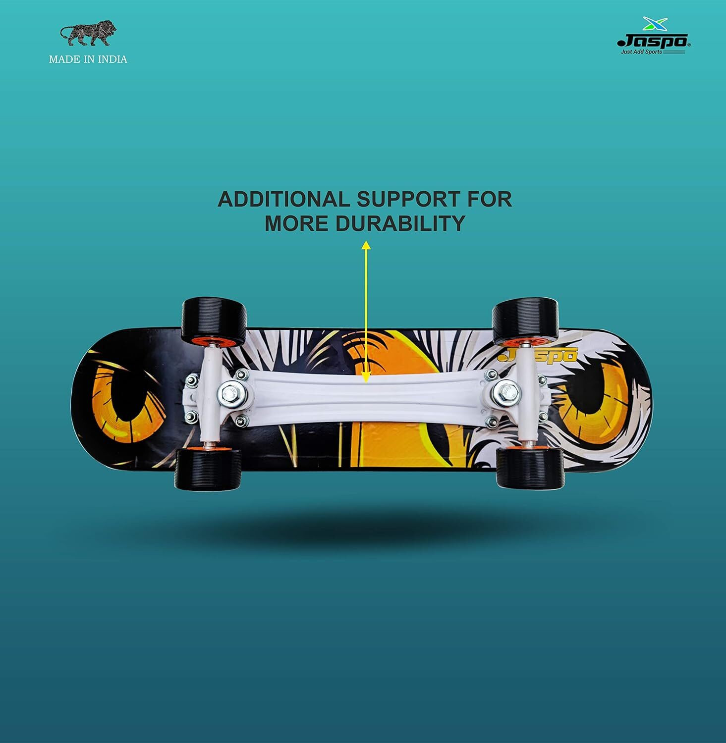 Image of Jaspo Power Kids 26 inch inches for Beginners Boys & Girls (Skate-Board, Vinyl) 26 inch x 6 inch Skateboard