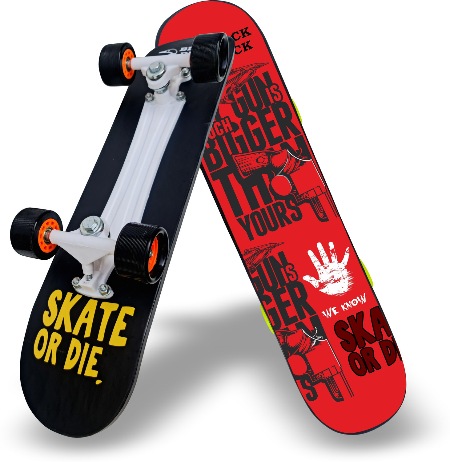 Image of Jaspo Black Duck Fibre (26 inch X 6.5 inch) Fully Assembled Skateboard (Suitable for All Age Group) - RED DEVIL 26.5 inch x 6.5 inch Skateboard
