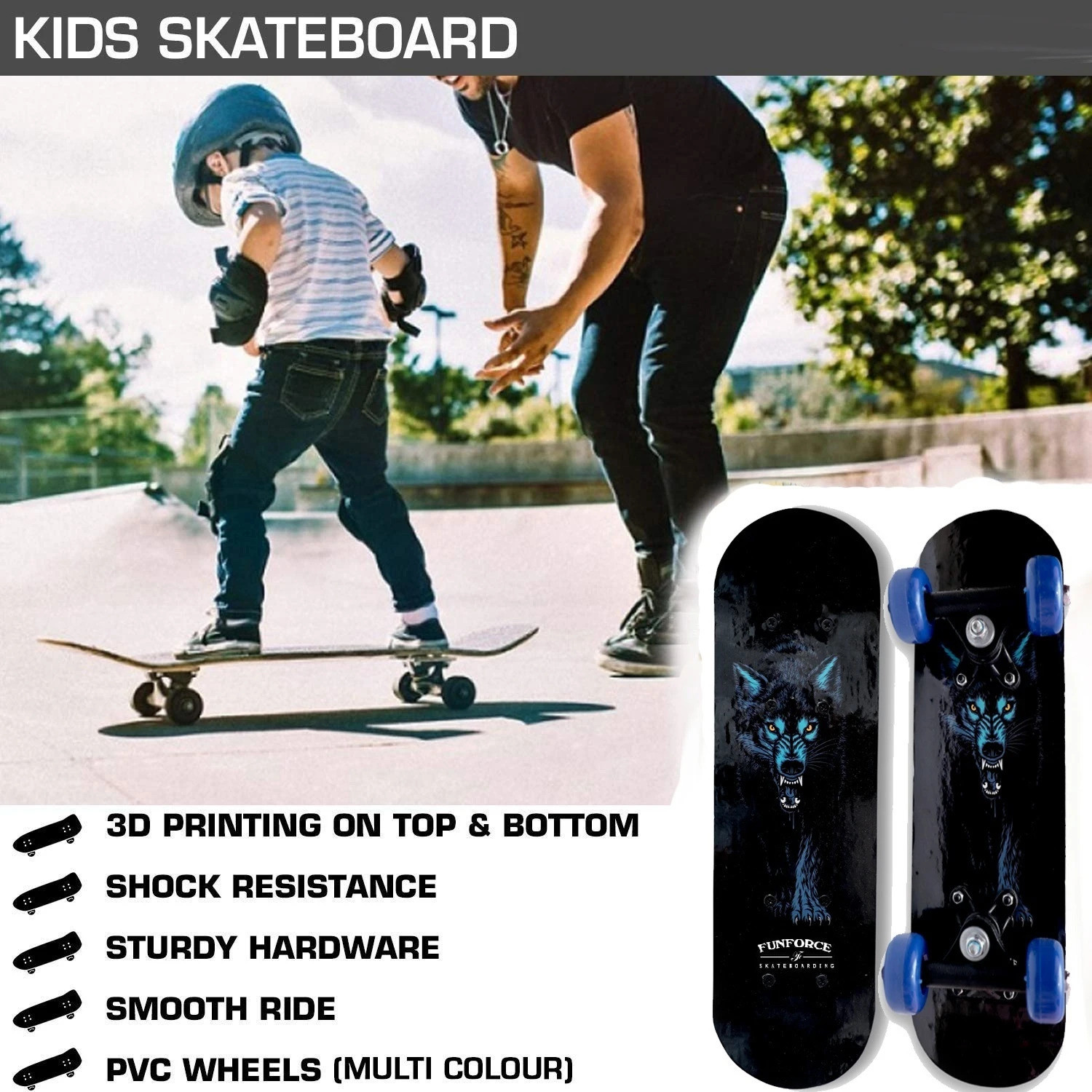 Image of eVocative fox 6 inch x 24 inch Skateboard
