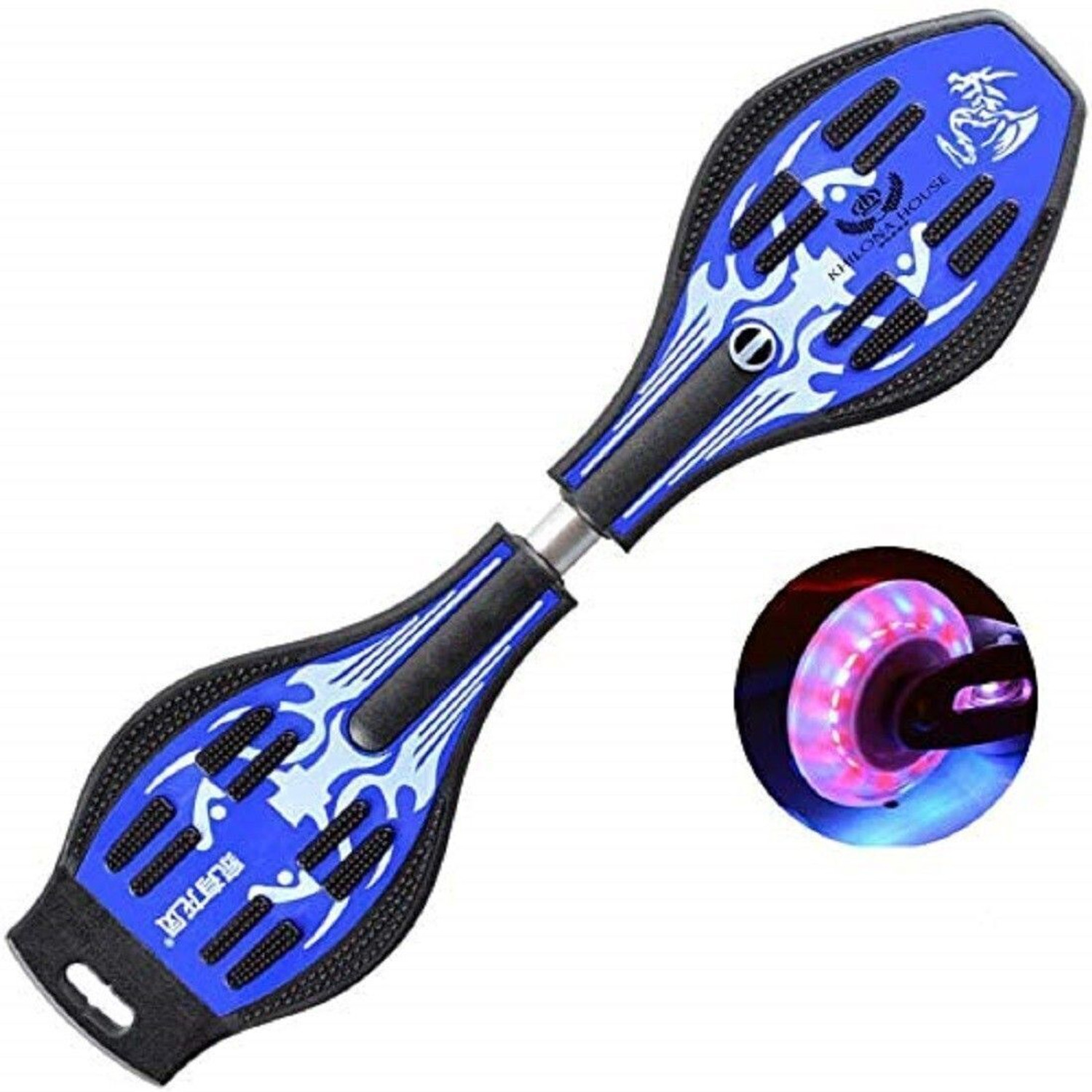 Image of Manhir Enterprise Wave Board | Caster Board | Ripstick | Skate Board 30 X 9 Inch with Carry Bag & 80mm Illuminating PU Wheels with 100KG Capacity (Black Fire) (Special Edition Wave Board) 10 inch x 20 inch Skateboard 10 inch x 20 inch Skateboard ( Pack of 1) 20 inch x 10 inch Skateboard