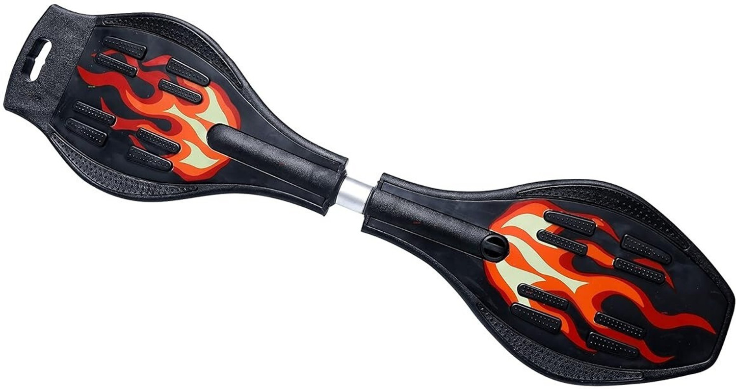 Image of Baba Fab Aluminum Wave Board Skateboard with LED Wheels & Carry Bag - 100KG Capacity 9 inch x 34 inch Skateboard