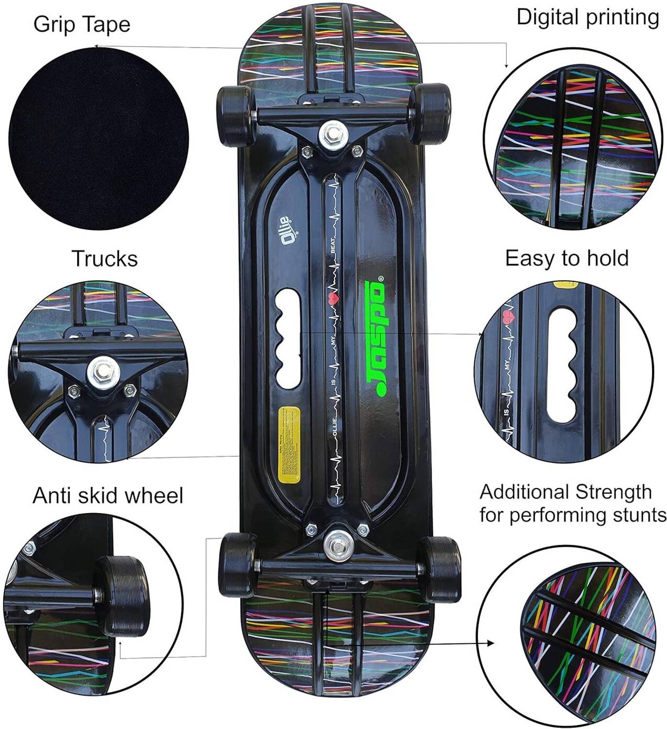 Jaspo Hurricane Ollie 31 inch Skateboard - Image 5